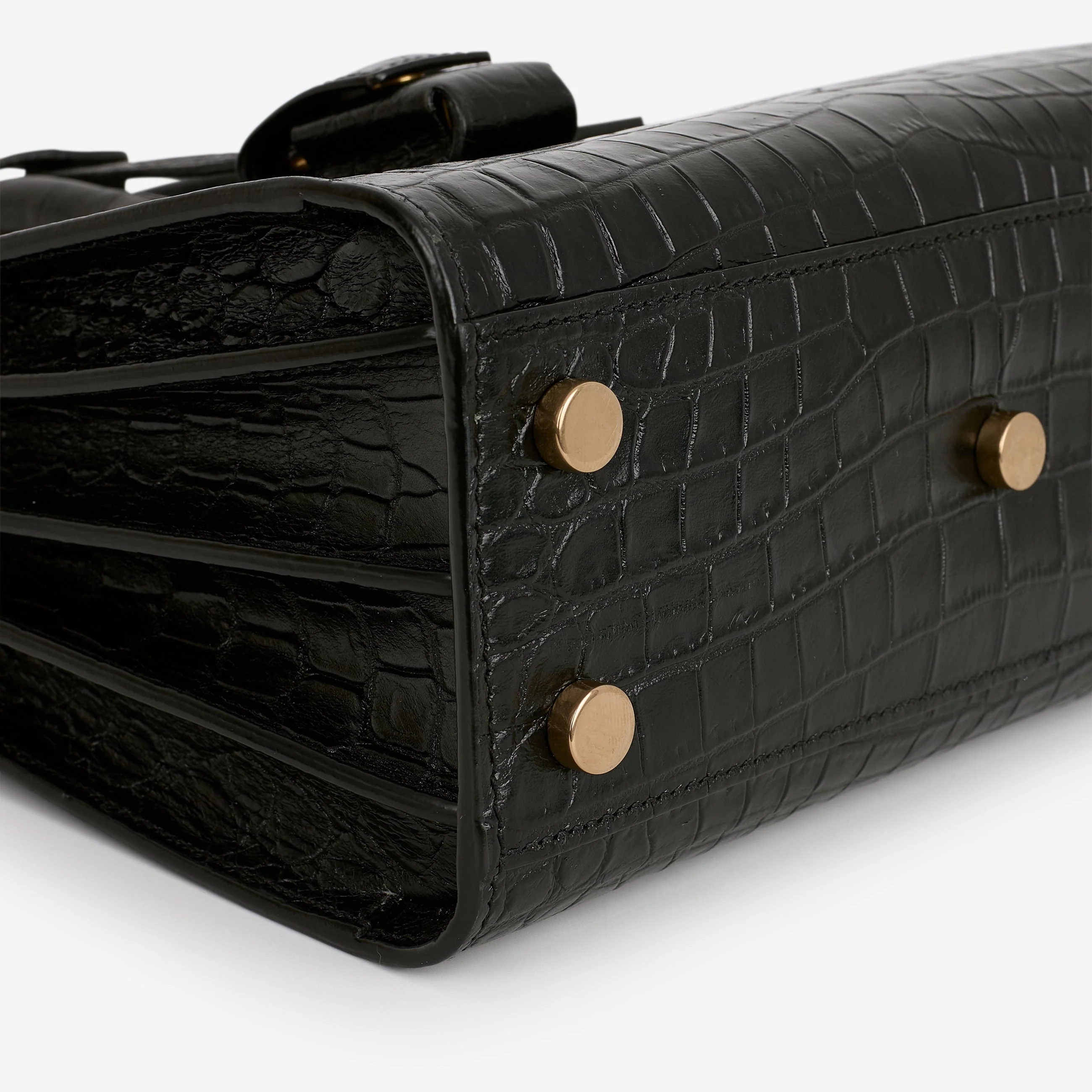 Saint Laurent Nano Sac De Jour - Black Croc Embossed | Gold Hardware - Image 6