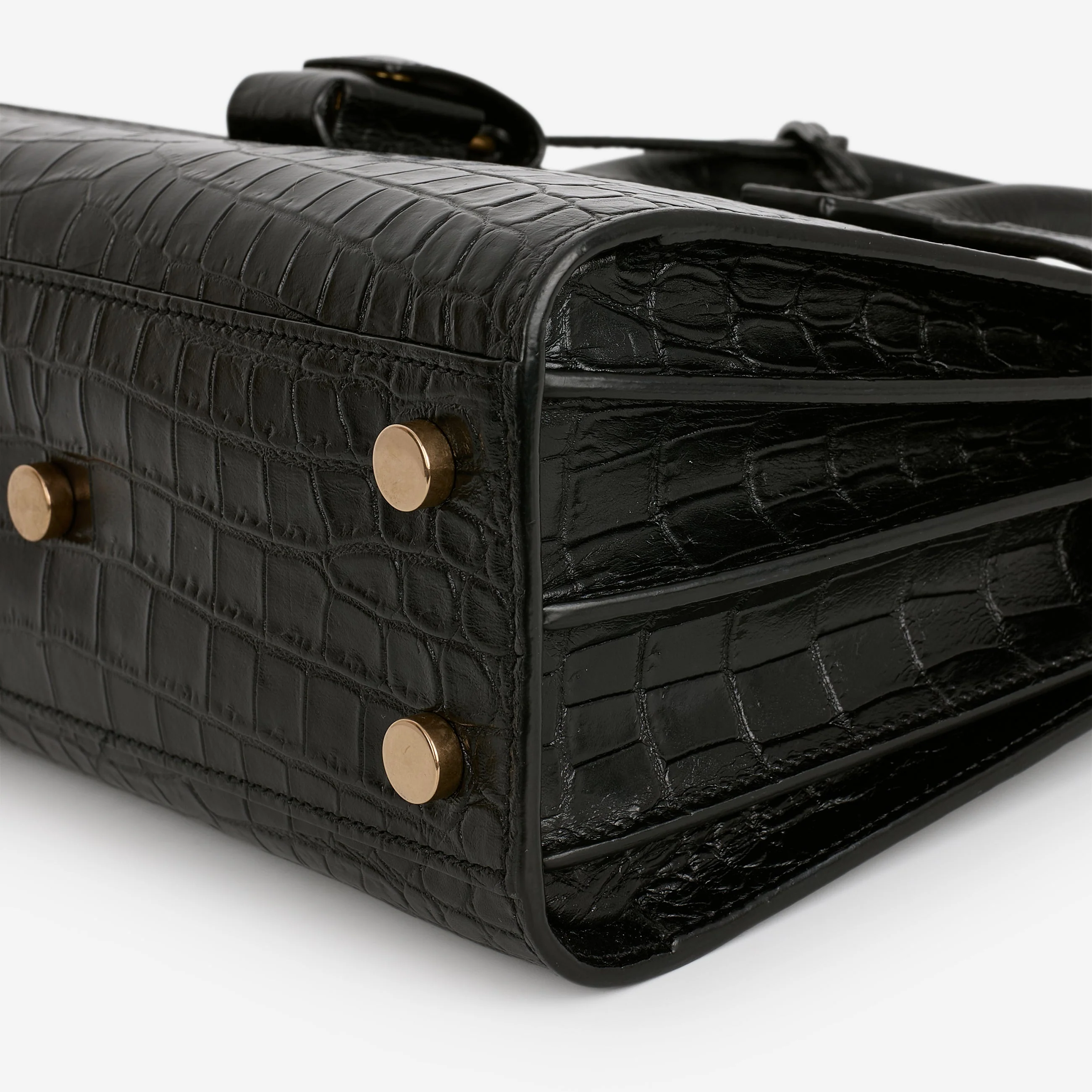Saint Laurent Nano Sac De Jour - Black Croc Embossed | Gold Hardware - Image 7