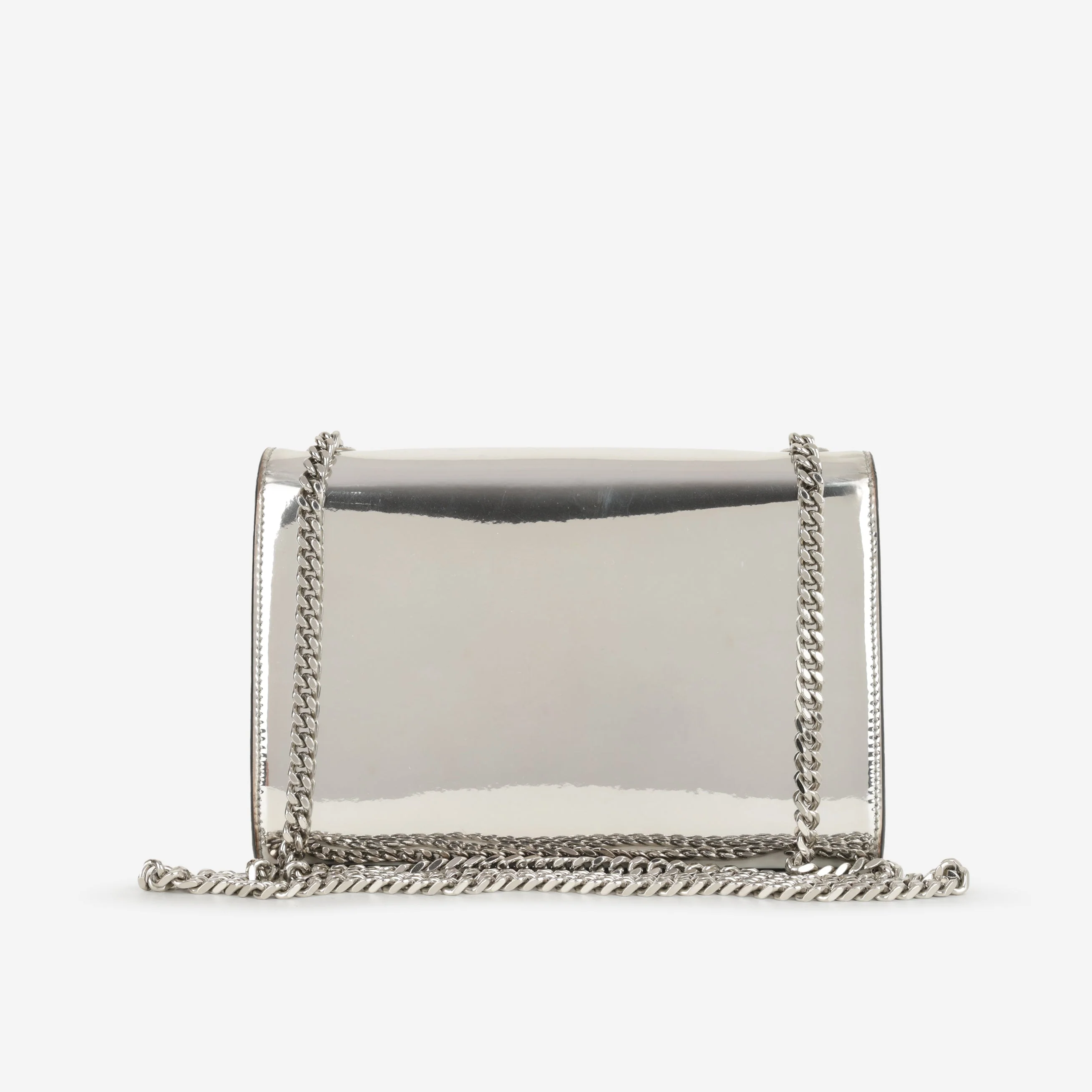 Saint Laurent Small Kate - Silver Patent Calfskin | Silver Hardware - Image 3