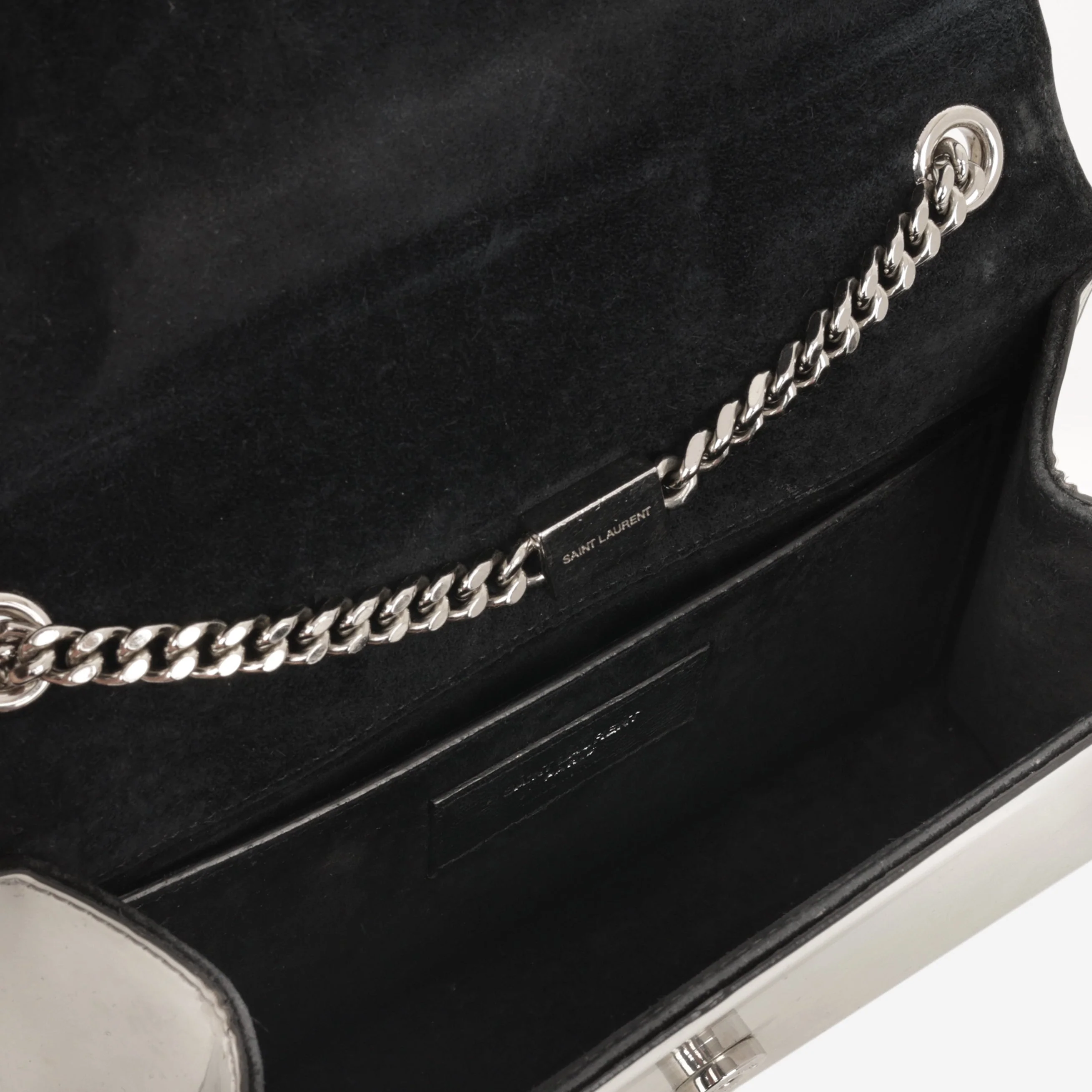 Saint Laurent Small Kate - Silver Patent Calfskin | Silver Hardware - Image 5