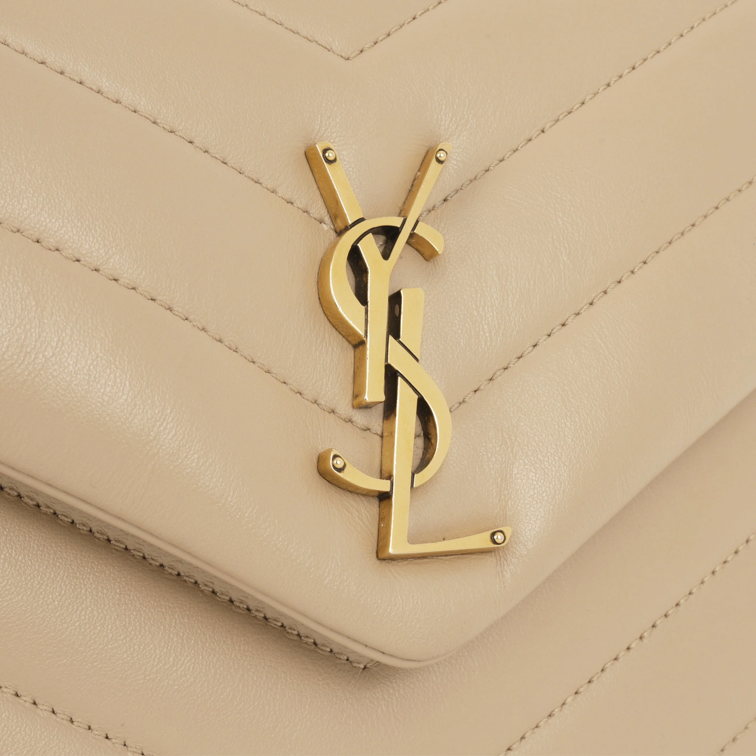 Saint Laurent Small Loulou - Beige Calfskin | Gold Hardware - Image 6