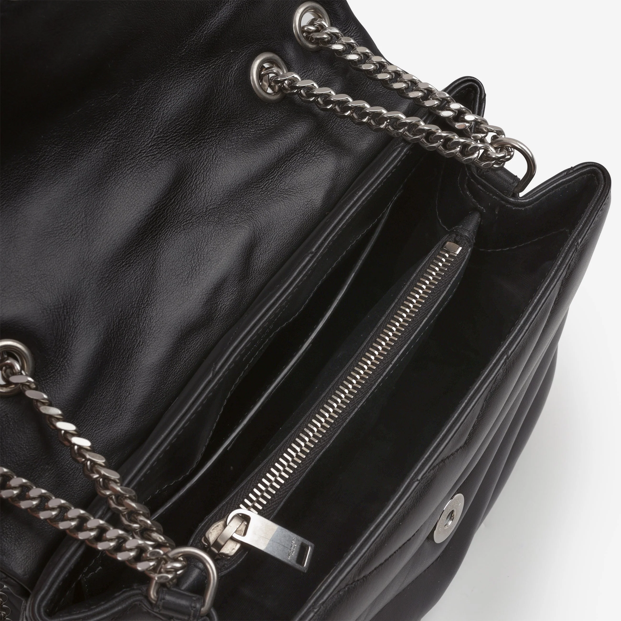 Saint Laurent Small Loulou - Black Calfskin | Silver Hardware - Image 5