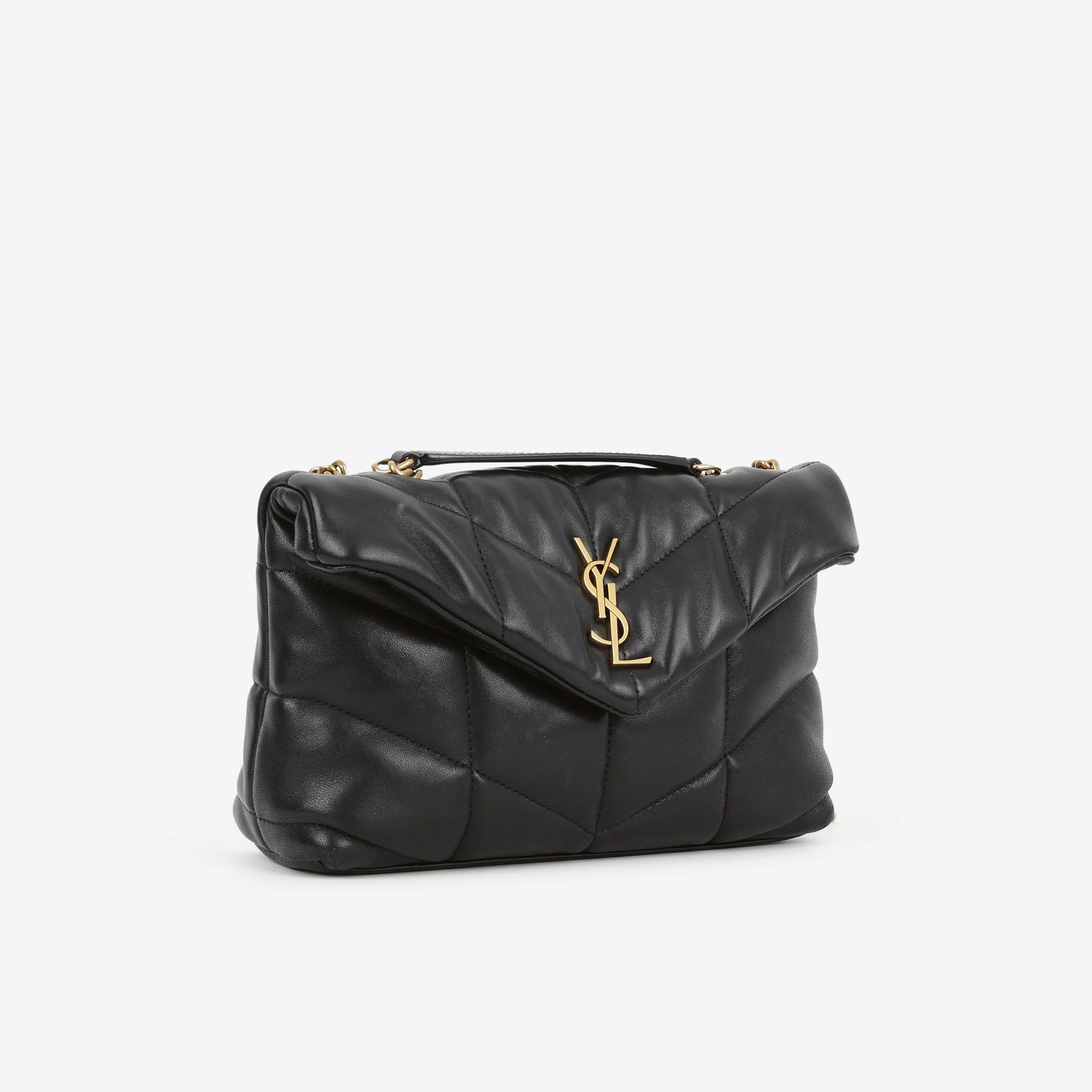 Saint Laurent Toy Lou Puffer - Black Lambskin | Gold Hardware - Image 2