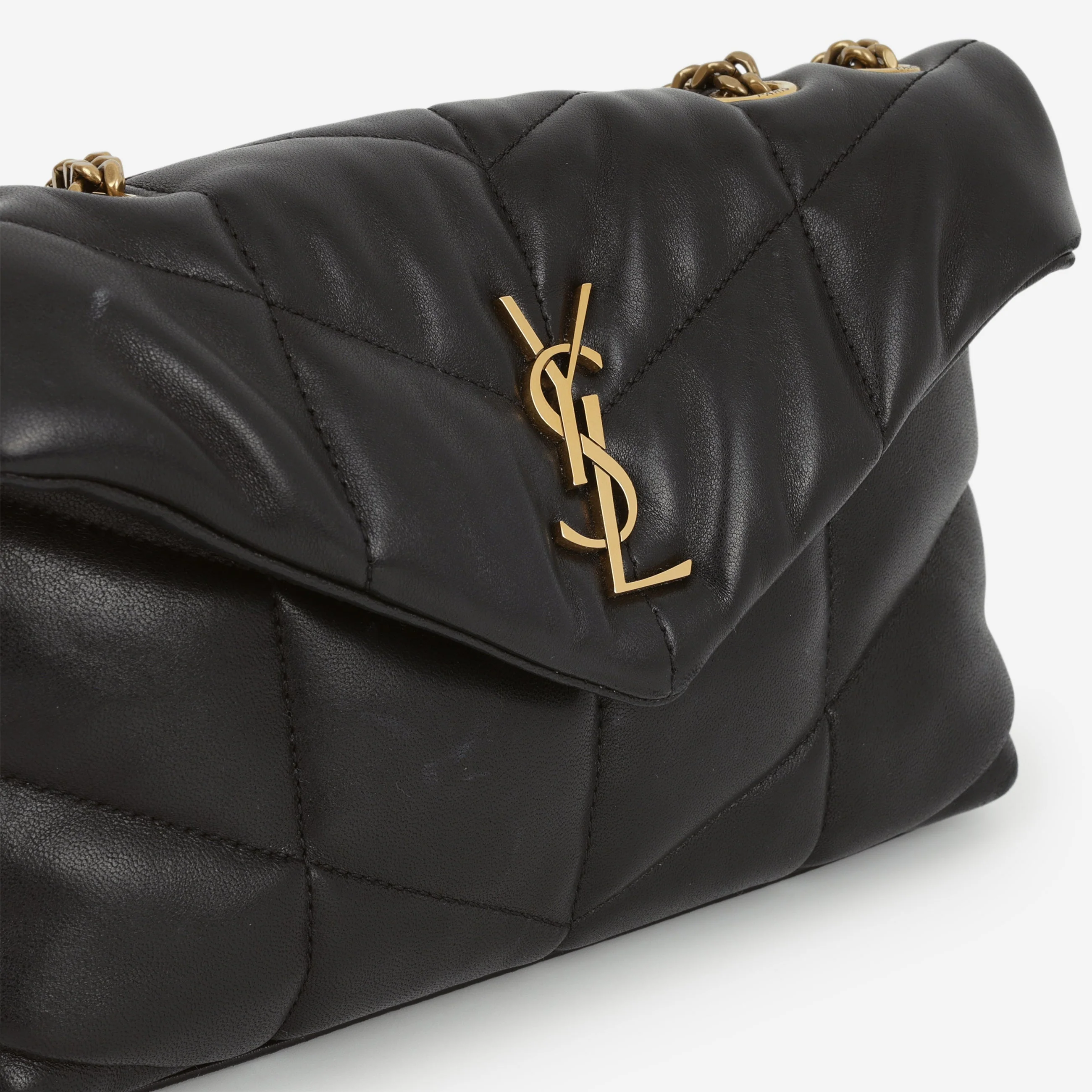 Saint Laurent Toy Lou Puffer - Black Lambskin | Gold Hardware - Image 6