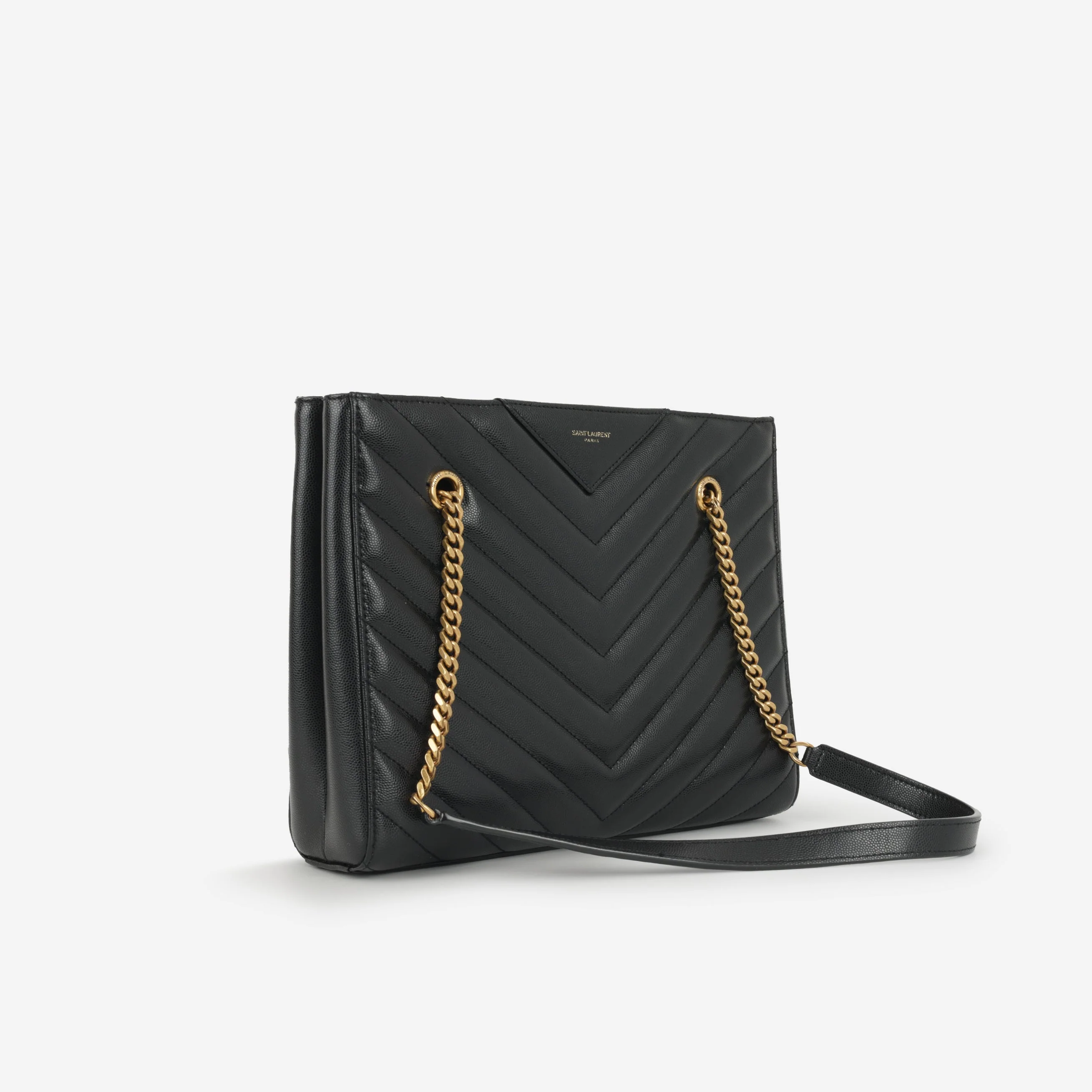 Saint Laurent Tribeca Shopper - Black Grained Calfskin | Gold Hardware - Image 2