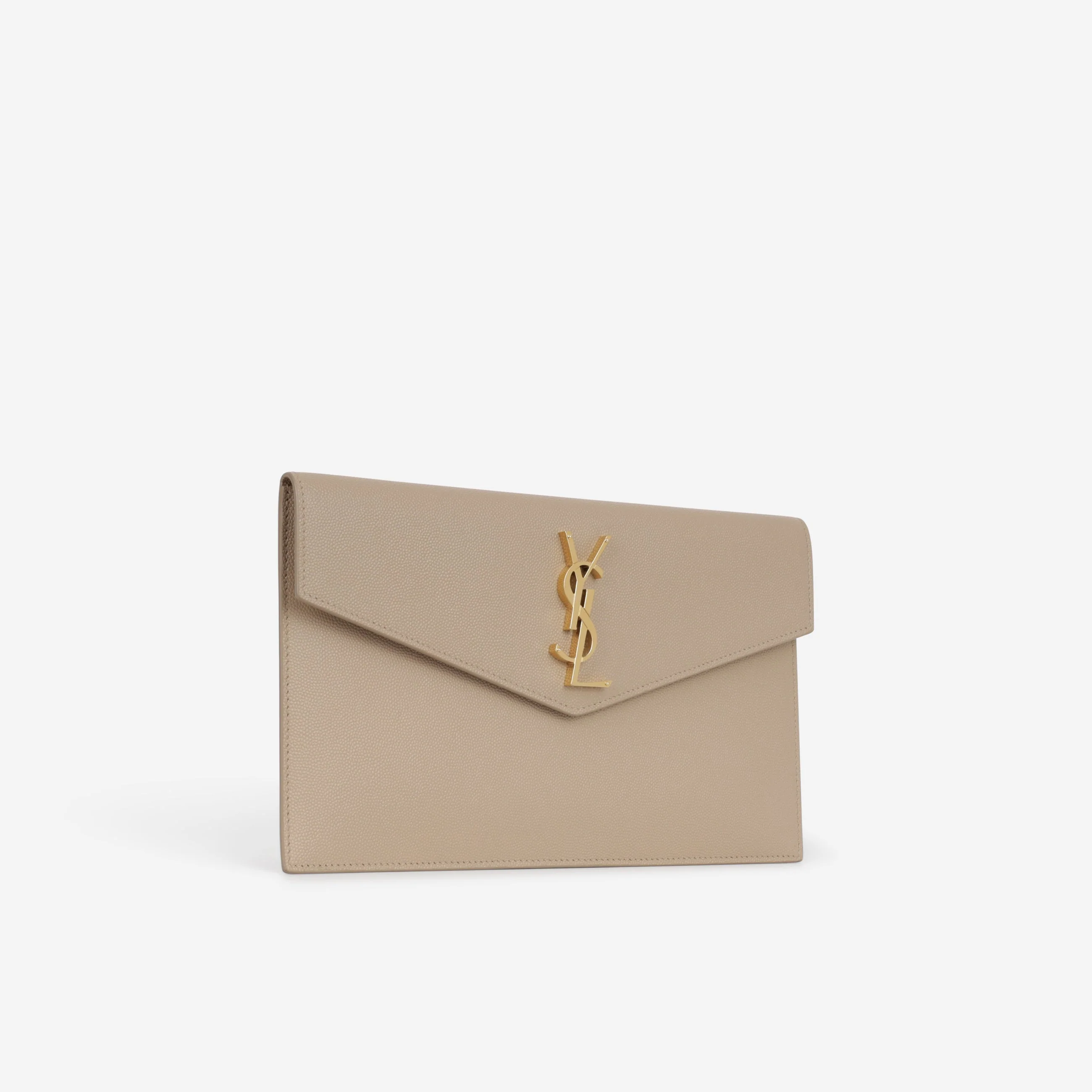 Saint Laurent Uptown Pouch - Dark Beige Grained Calfskin | Gold Hardware - Image 2