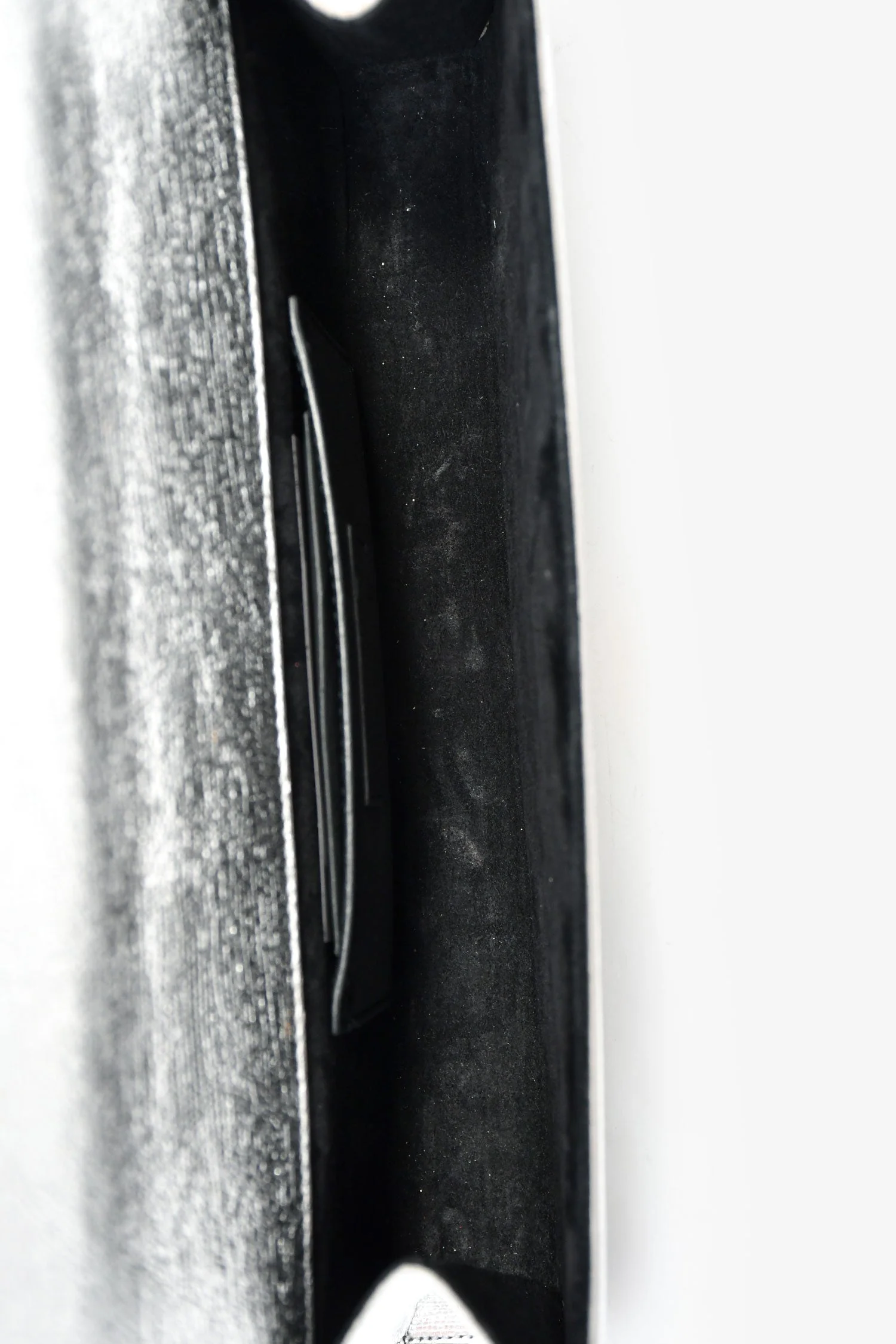Saint Laurent Silver Metallic Leather Cassandre Clutch - Image 6