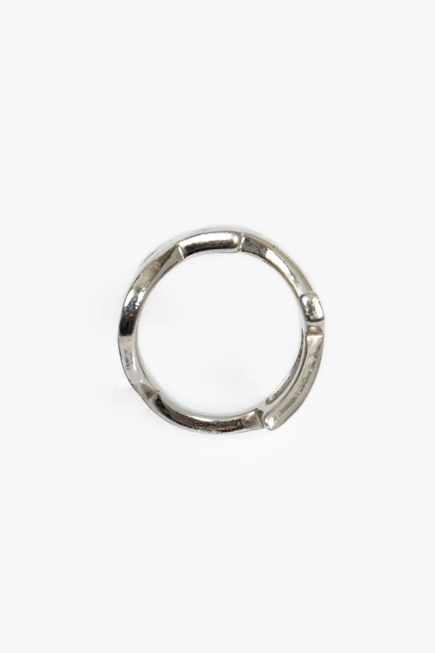 Saint Laurent Silver Tone Logo Monogram Ring Size 6 - Image 4