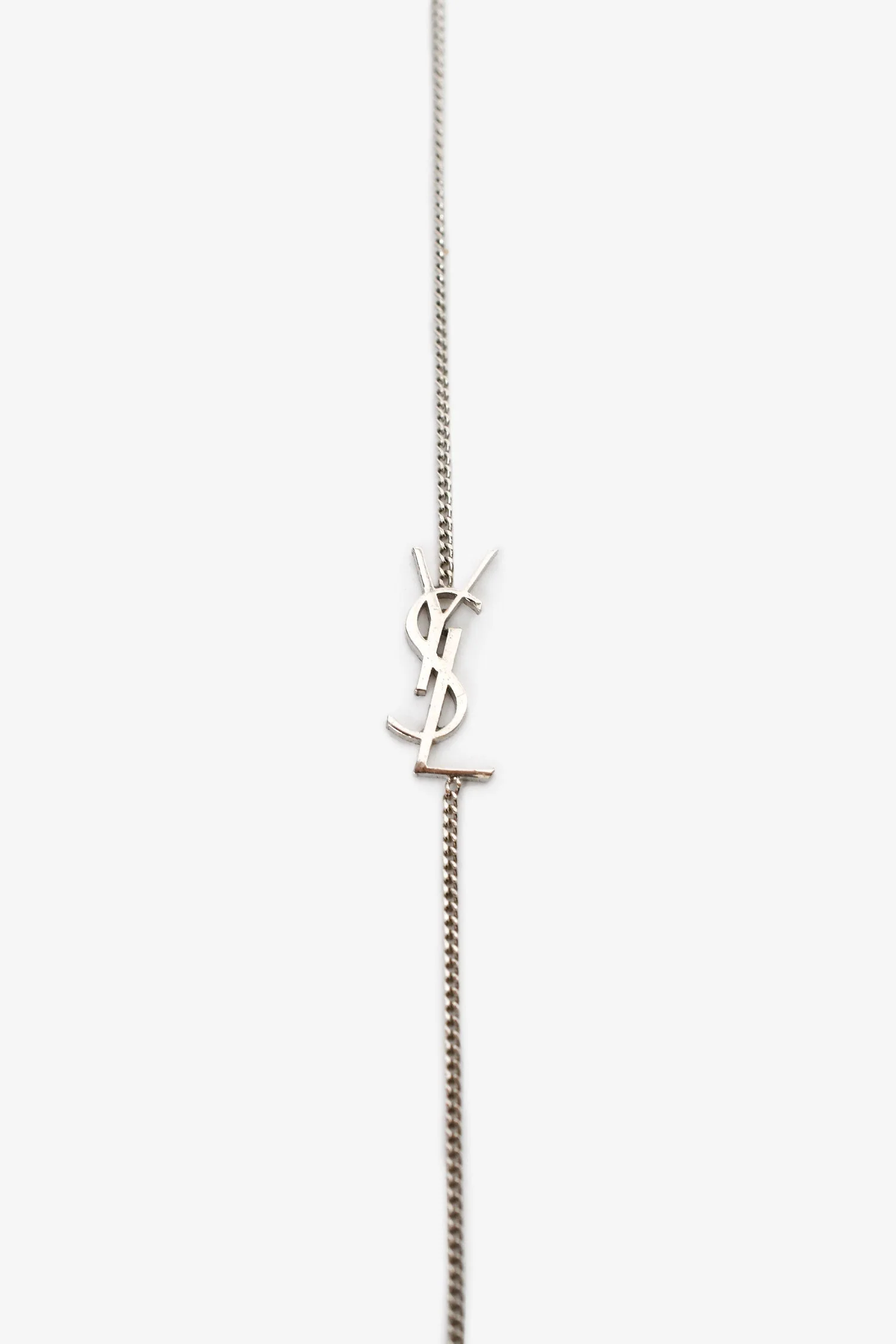 Saint Laurent Silver Toned 'Cassandre' Charm Bracelet - Image 2
