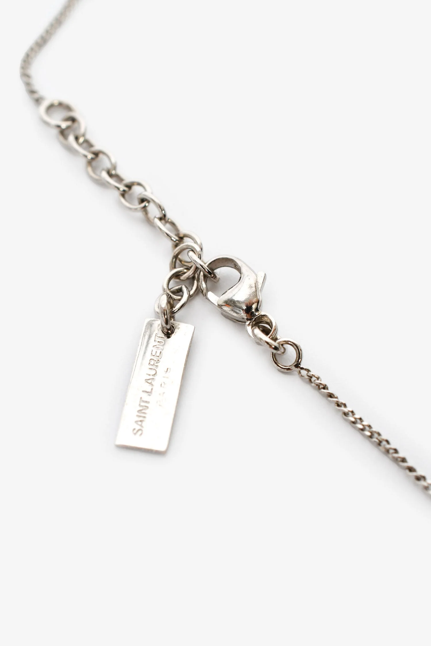 Saint Laurent Silver Toned 'Cassandre' Charm Bracelet - Image 3