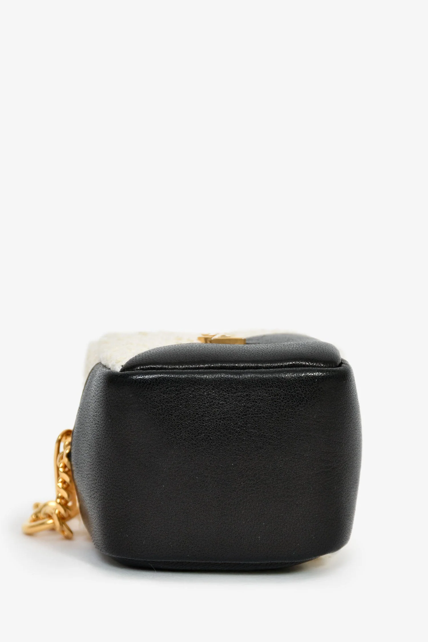 Saint Laurent White/Black 'Jamie Bouclé' Cube Charm - Image 5