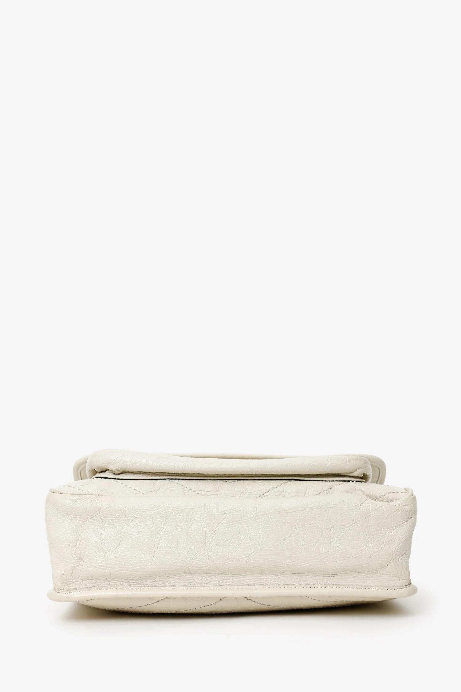 Saint Laurent White Crinkle Leather Medium 'Niki' Shoulder Bag - Image 5