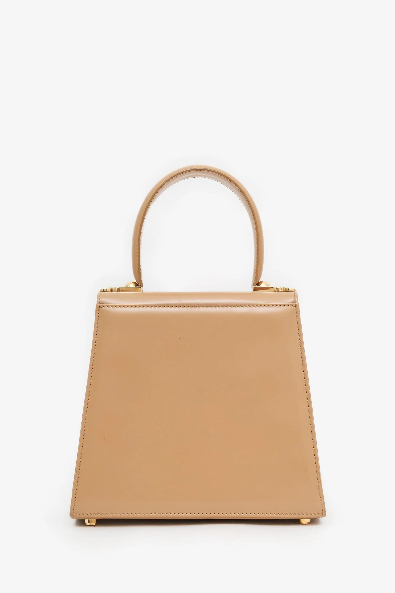 Salvatore Ferragamo Beige Leather Iconic Top Handle (S) With Strap - Image 2