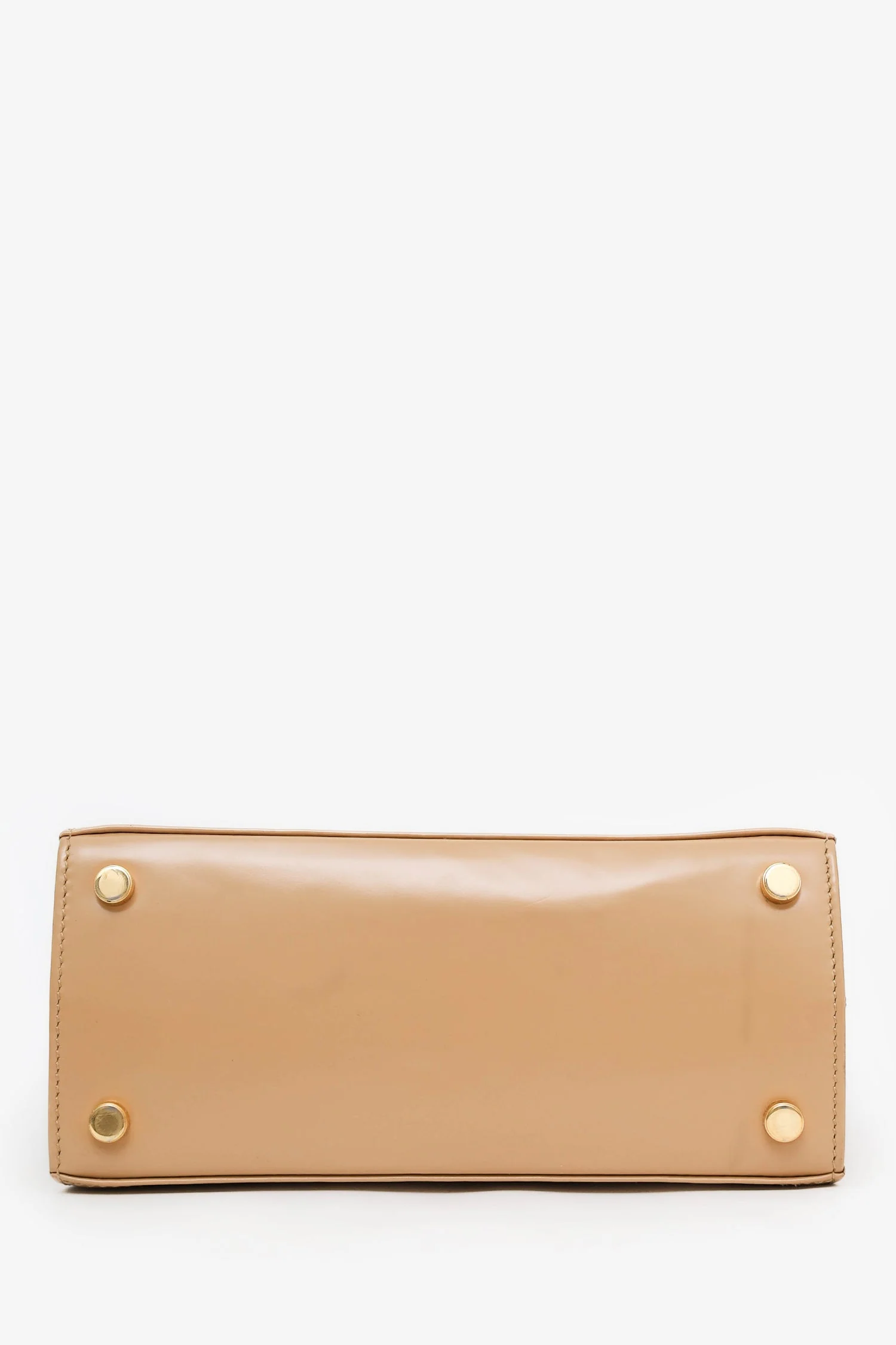 Salvatore Ferragamo Beige Leather Iconic Top Handle (S) With Strap - Image 5
