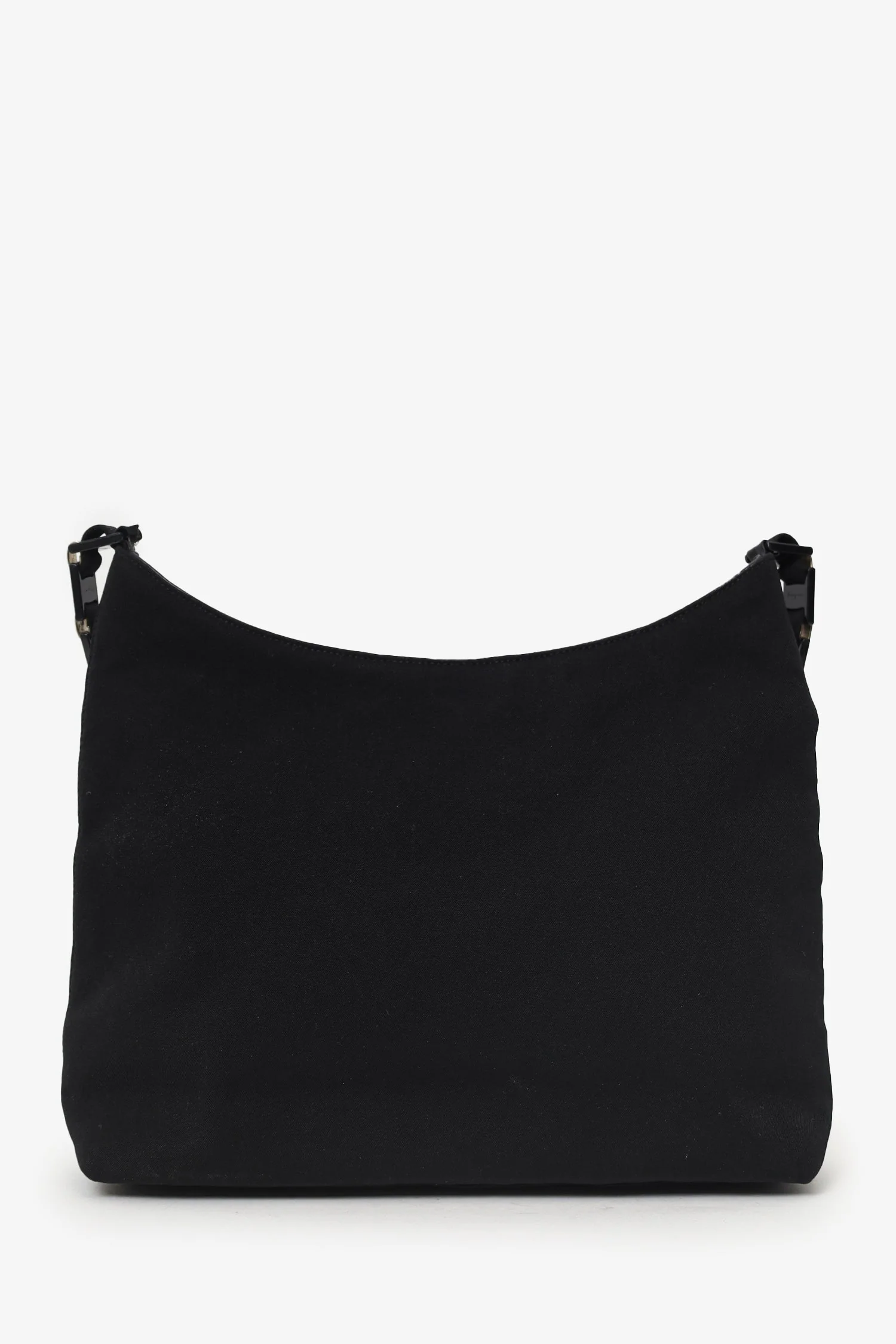Salvatore Ferragamo Black Canvas Chain Link Shoulder Bag - Image 3