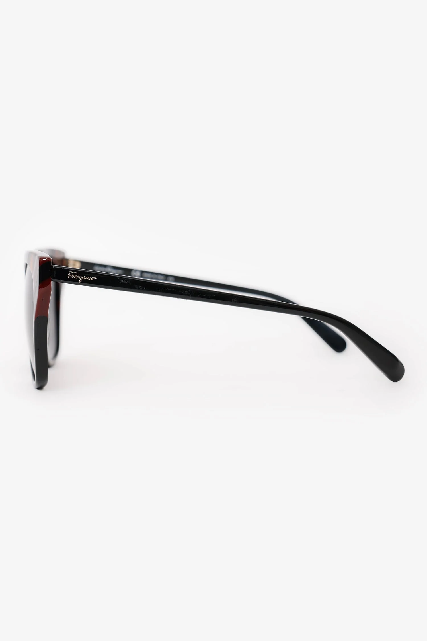 Salvatore Ferragamo Black Frame Cat Eye Sunglasses - Image 3
