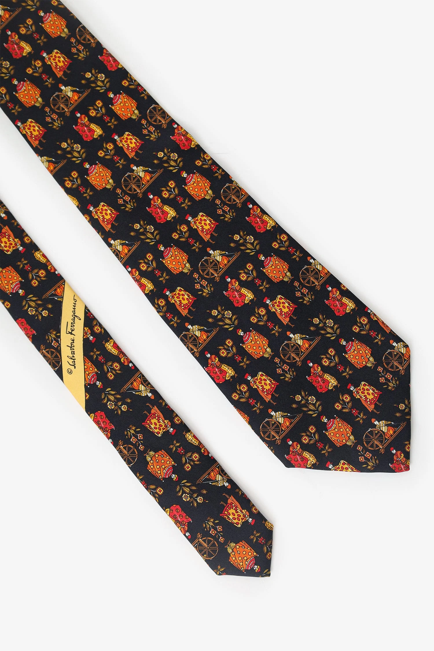 Salvatore Ferragamo Black Printed Tie - Image 2