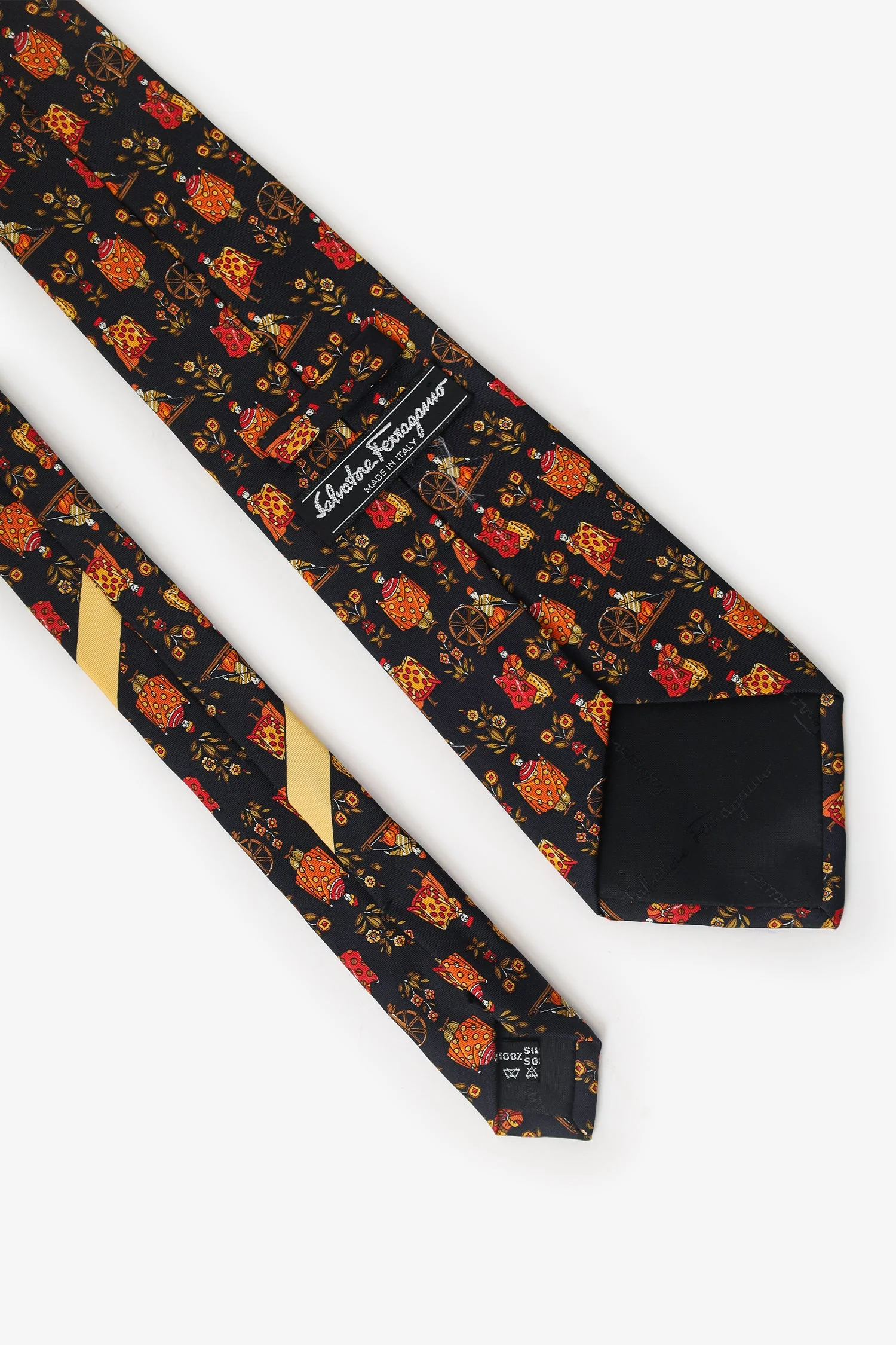 Salvatore Ferragamo Black Printed Tie - Image 3