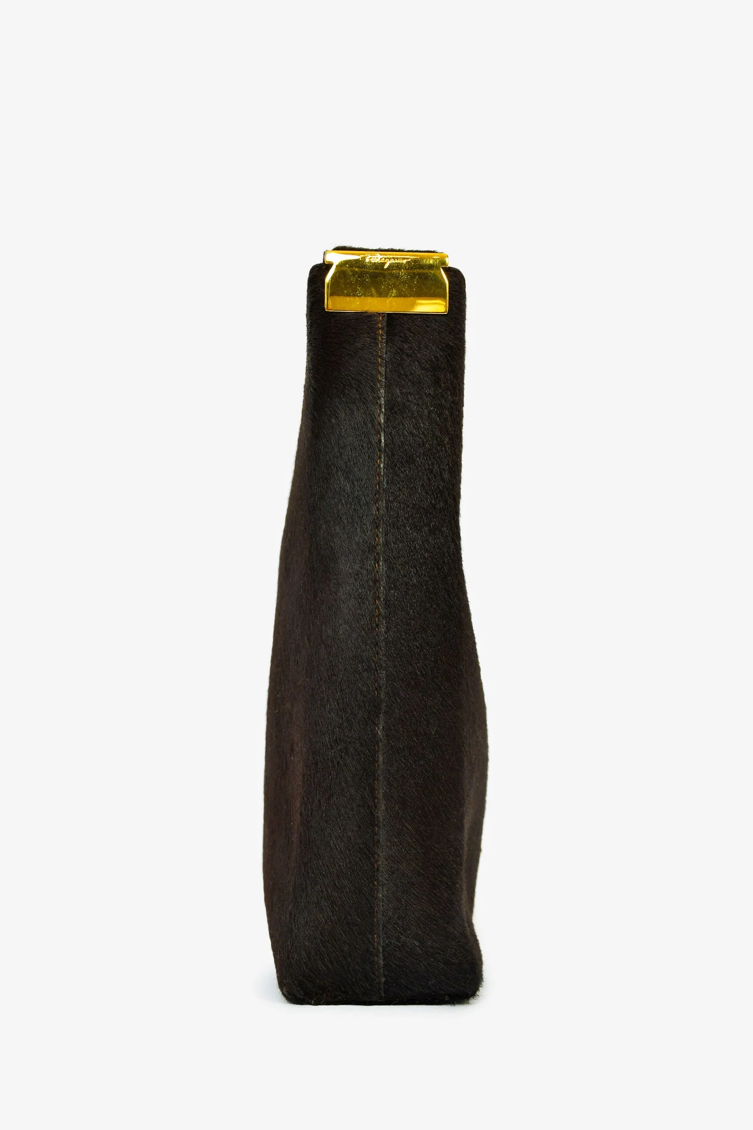 Salvatore Ferragamo Chocolate Brown Ponyhair Shoulder Bag - Image 4