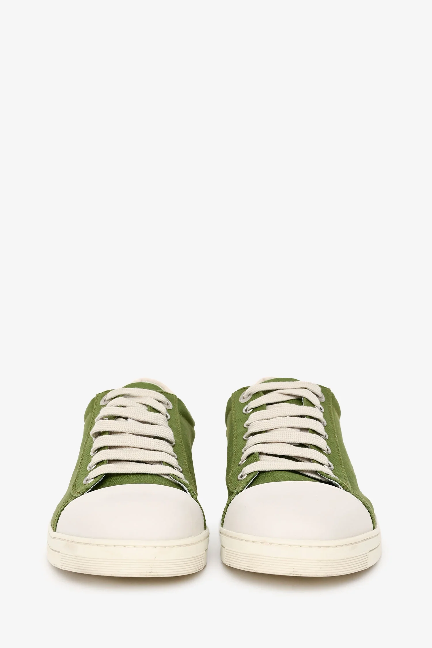 Salvatore Ferragamo Green/White Low Top Sneakers Size 7 - Image 3