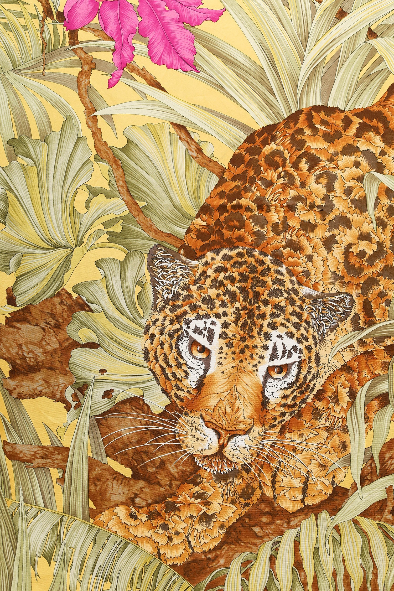 Salvatore Ferragamo Multicolour Silk Jungle Leopard Print Scarf - Image 2