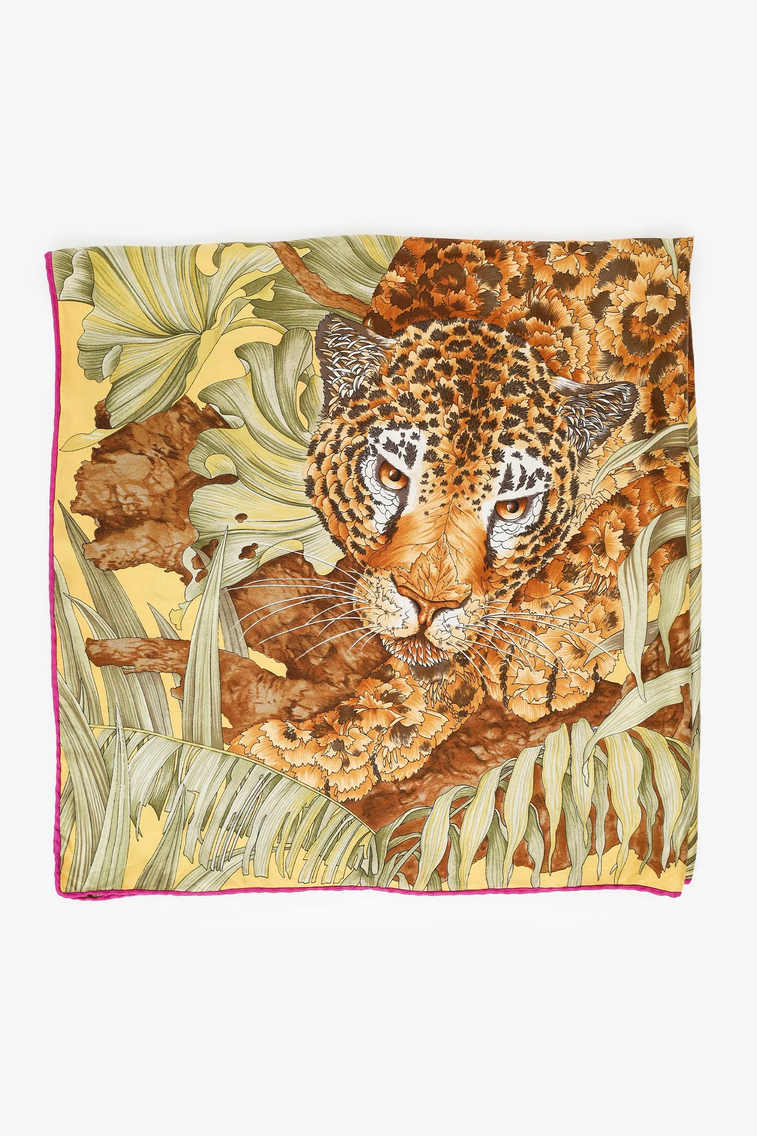 Salvatore Ferragamo Multicolour Silk Jungle Leopard Print Scarf - Image 5