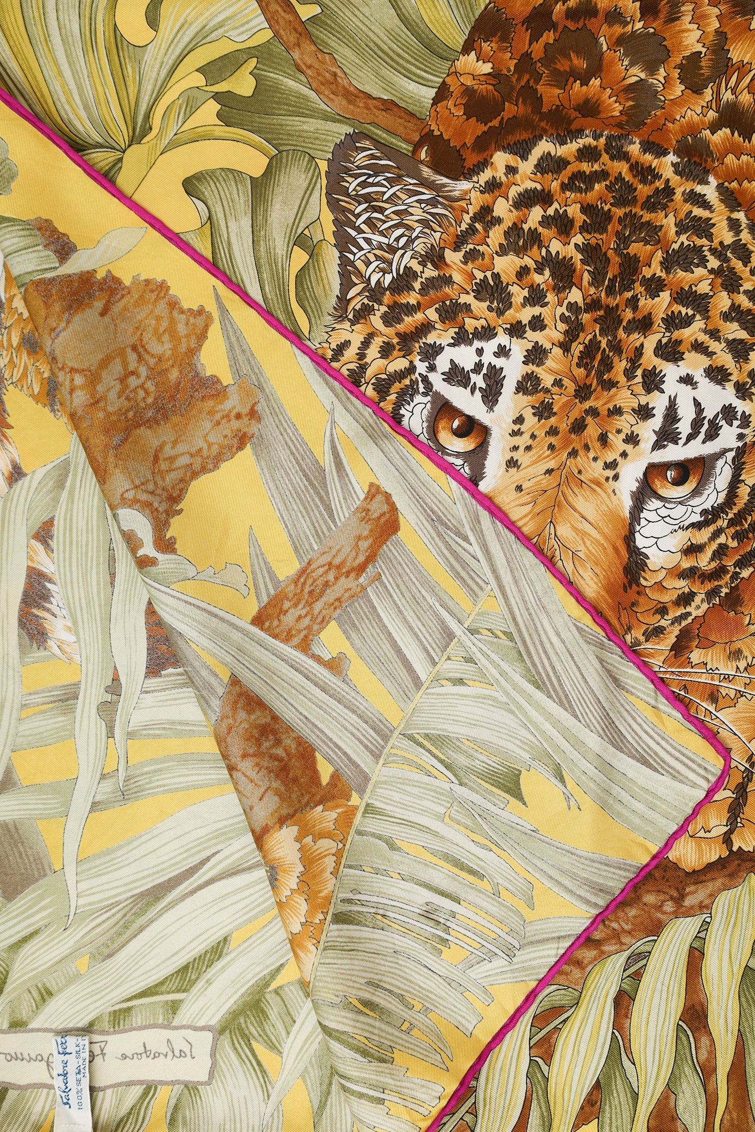 Salvatore Ferragamo Multicolour Silk Jungle Leopard Print Scarf - Image 6