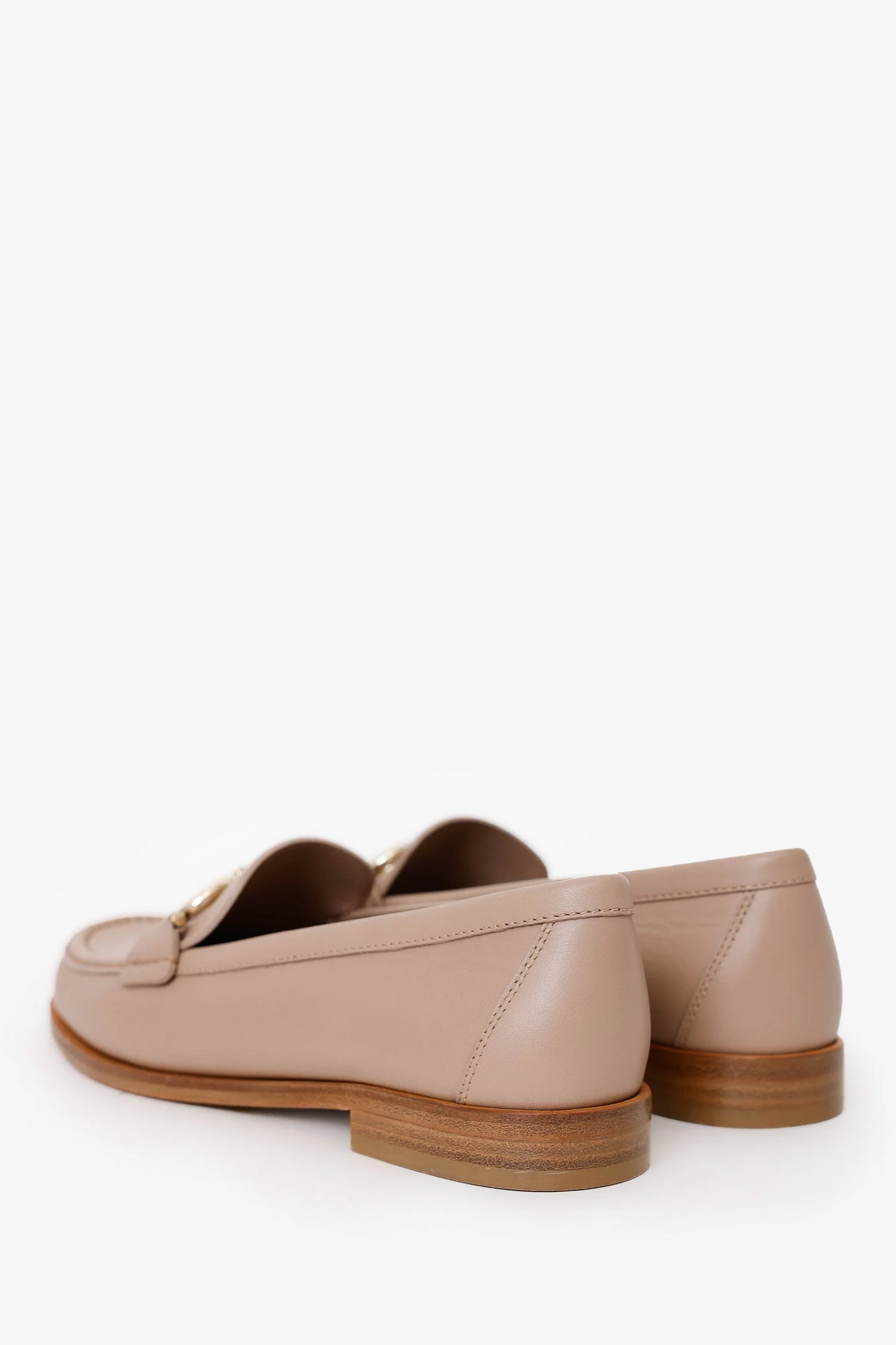 Salvatore Ferragamo Nude Leather Gancini Loafers Size 7 - Image 5