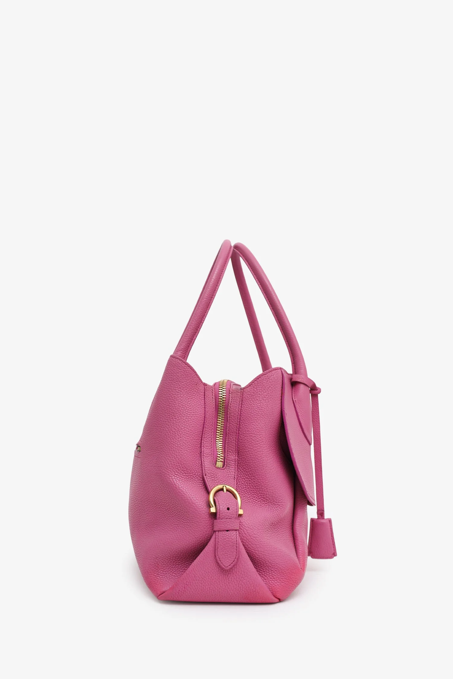 Salvatore Ferragamo Pink Leather 'Fiamma' Tote - Image 3