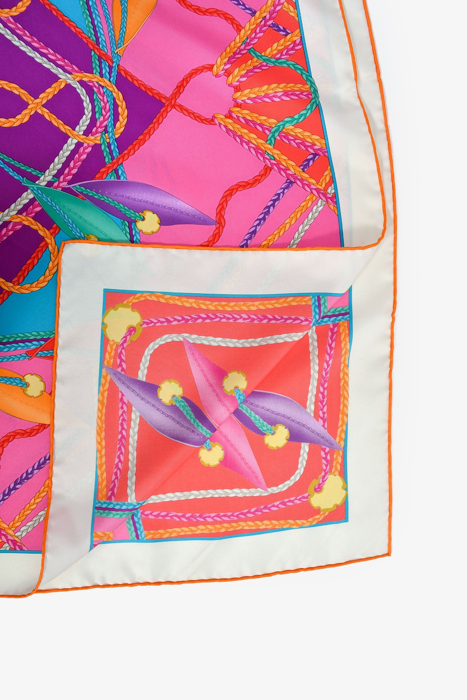 Salvatore Ferragamo Pink/Multicolour Silk Scarf - Image 3