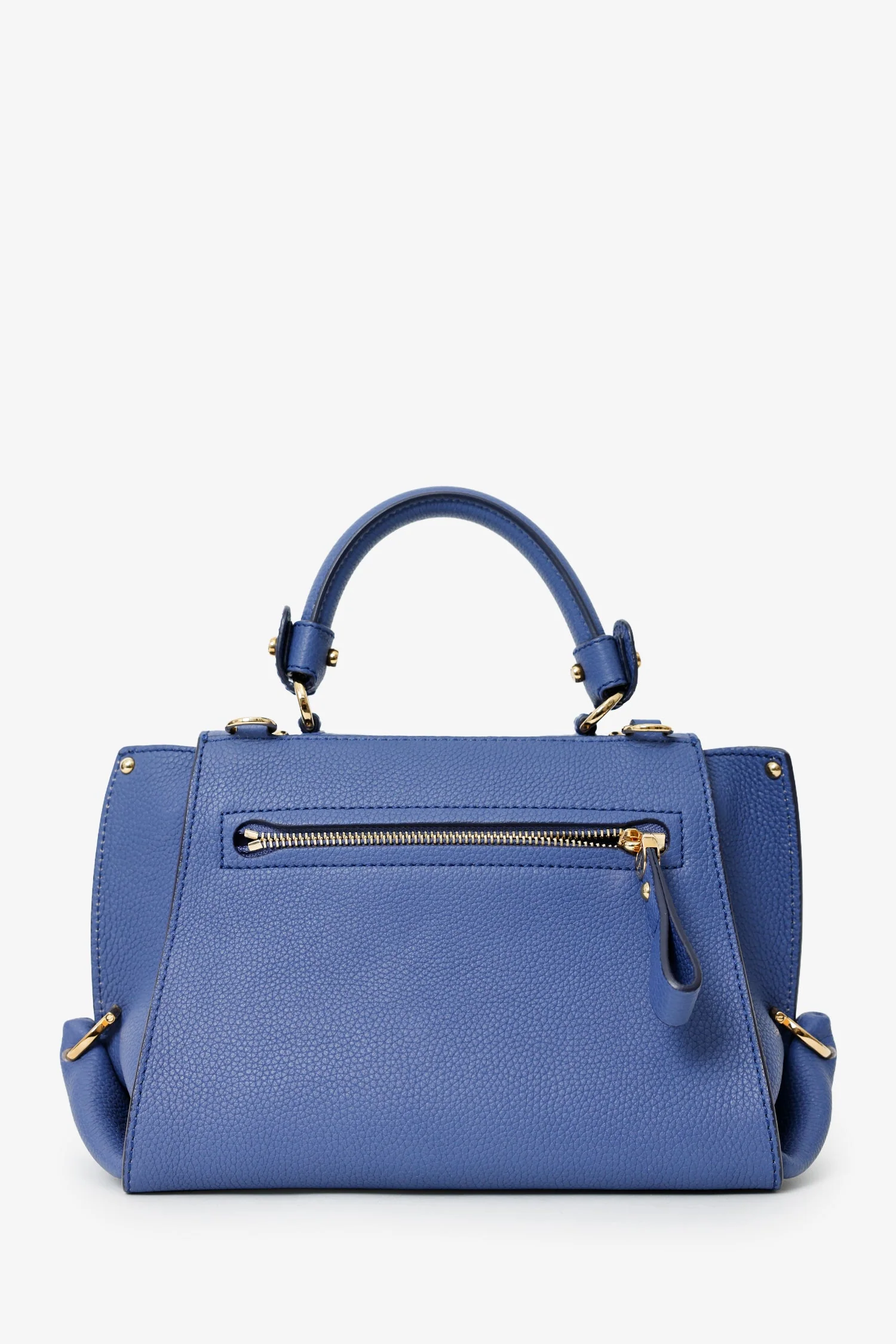 Salvatore Ferragamo Purple Pebbled Leather 'Sofia' Top Handle With Strap - Image 2