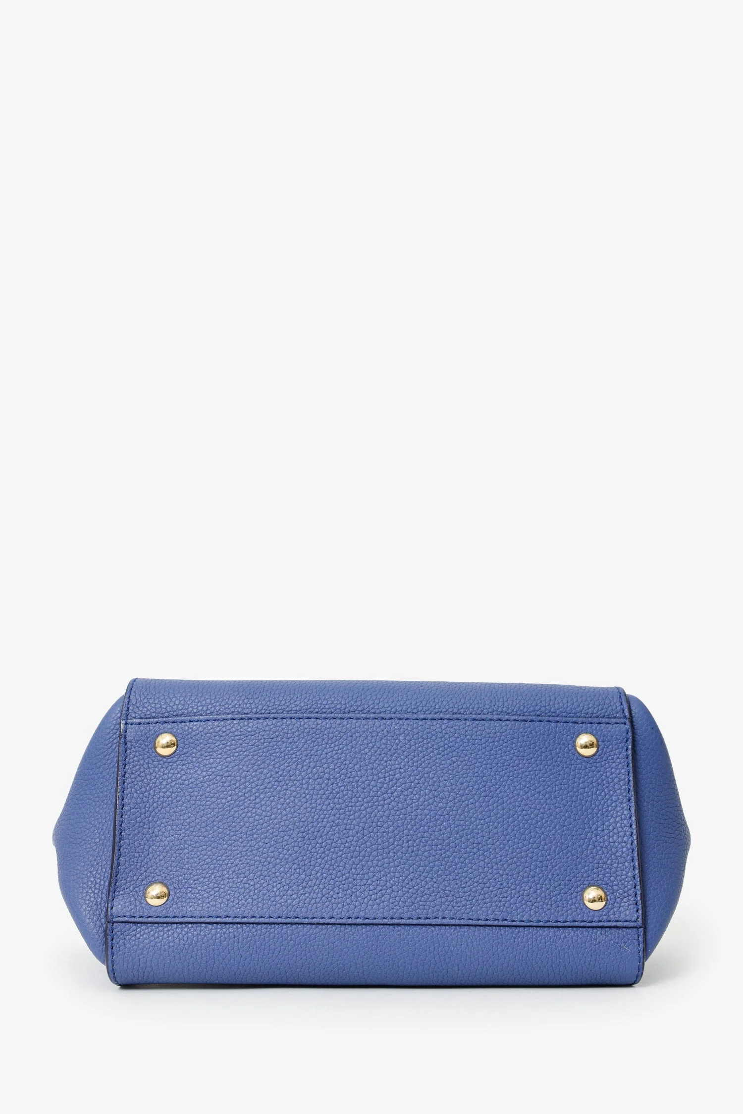 Salvatore Ferragamo Purple Pebbled Leather 'Sofia' Top Handle With Strap - Image 5