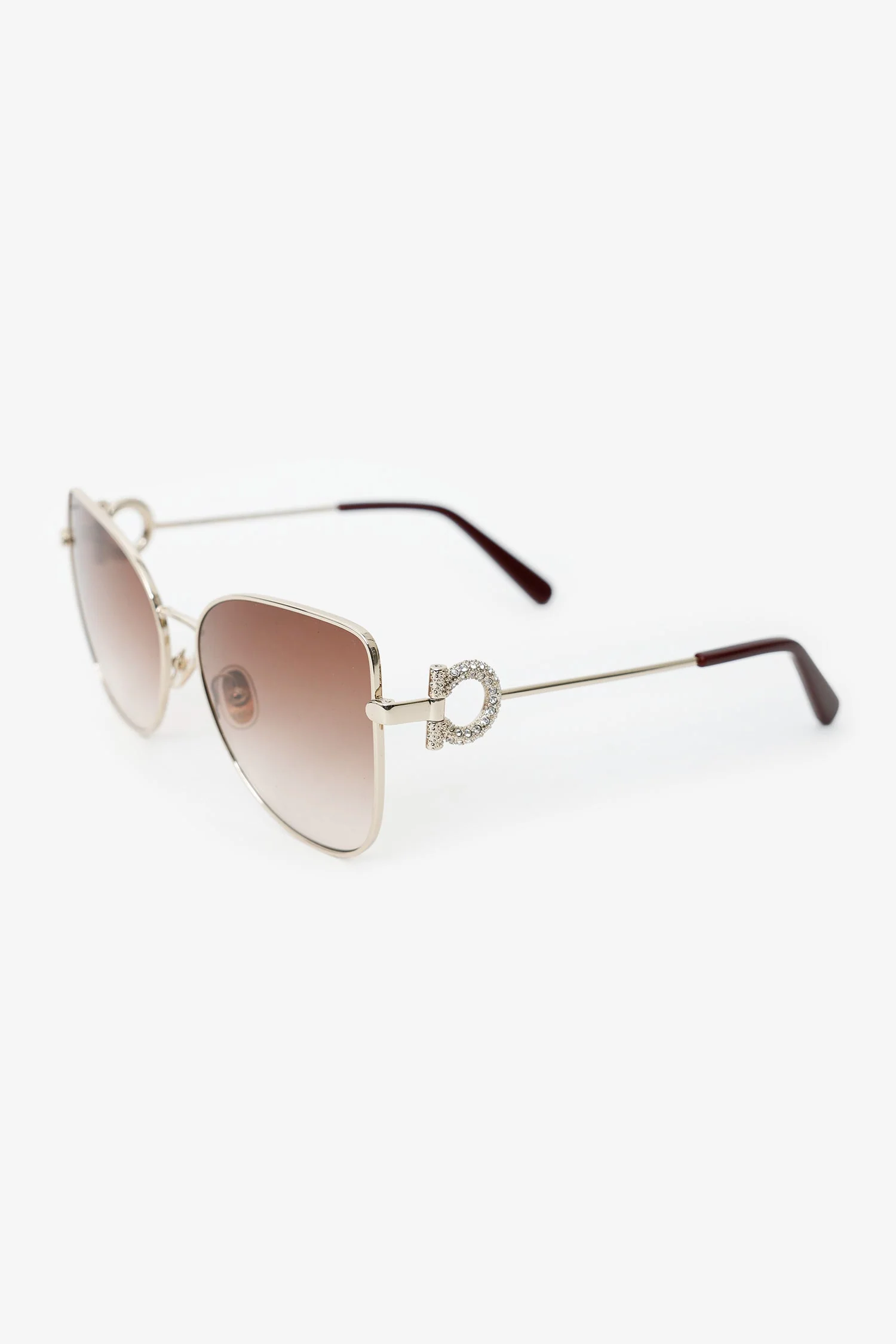 Salvatore Ferragamo Red Crystal Logo Sunglasses - Image 2