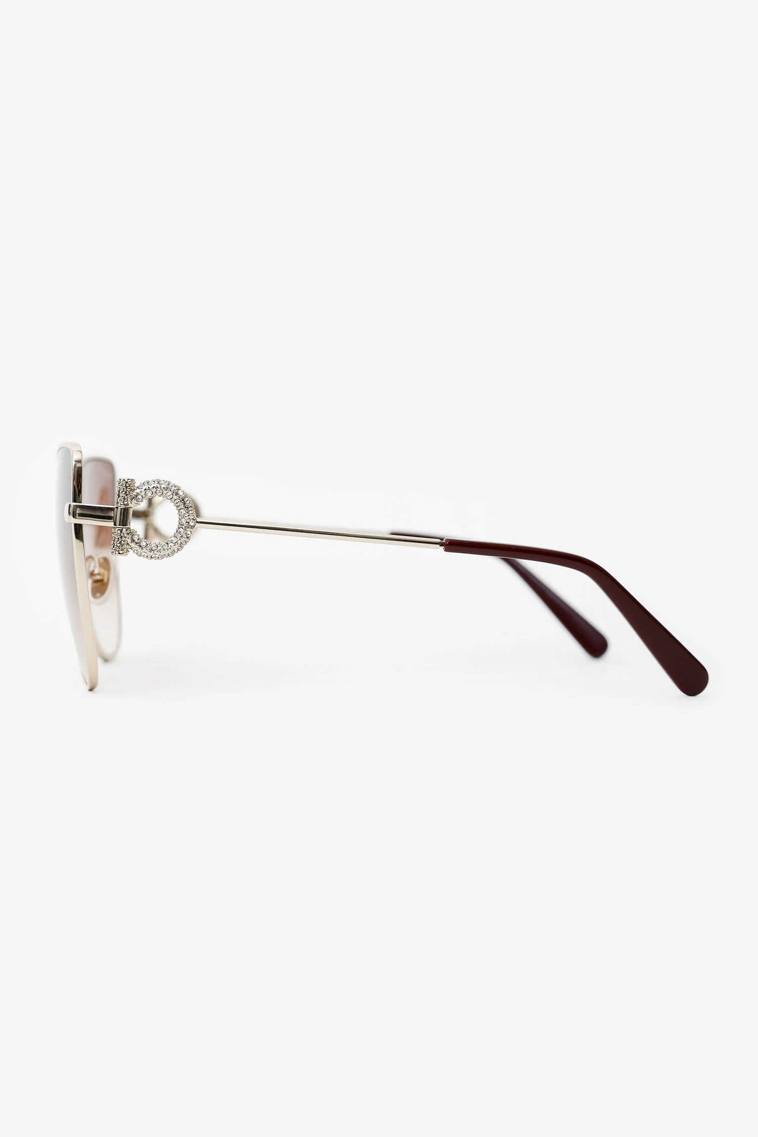 Salvatore Ferragamo Red Crystal Logo Sunglasses - Image 3