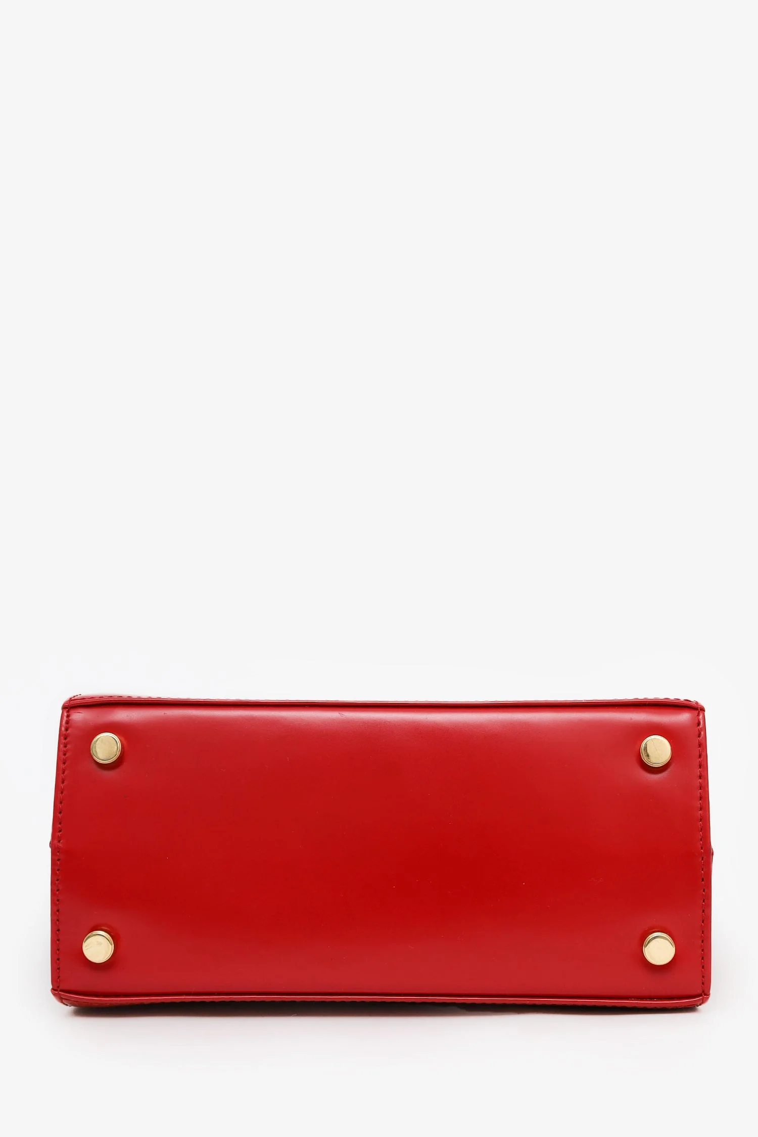Salvatore Ferragamo Red Leather Iconic Top Handle (S) With Strap - Image 5