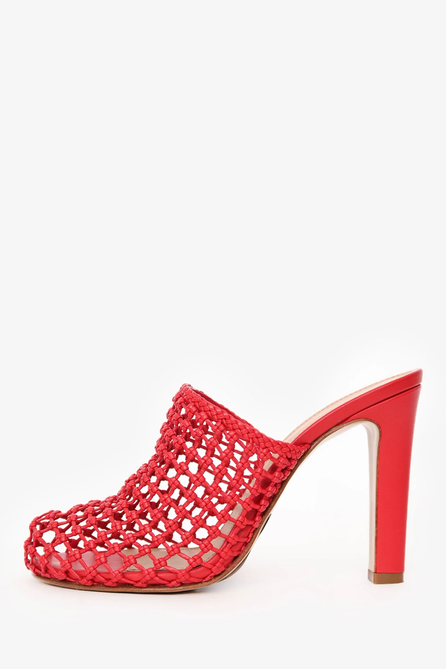 Salvatore Ferragamo Red Woven Leather Mules Size 6 - Image 4