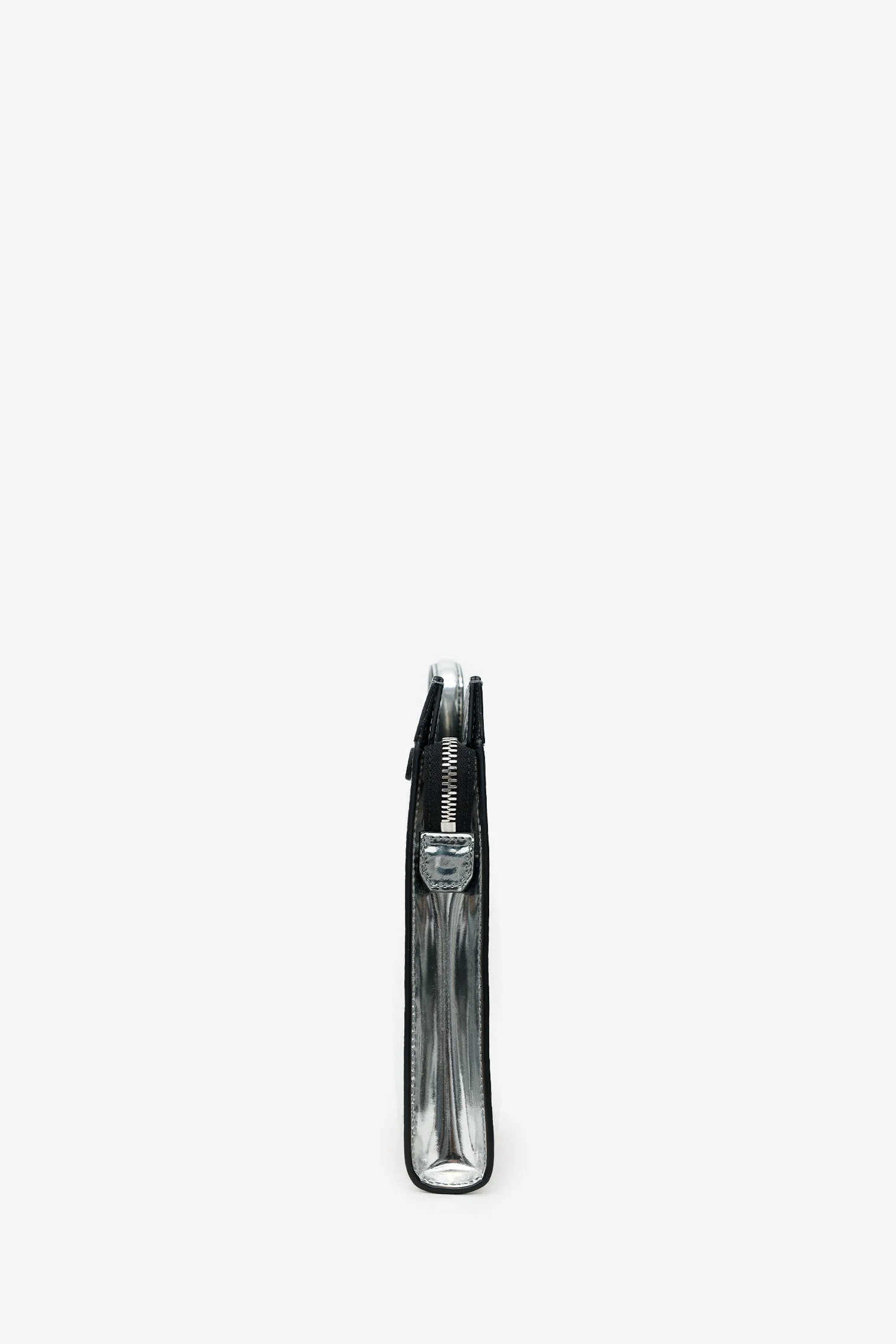Salvatore Ferragamo Silver Metallic Leather Gancini Clutch - Image 4