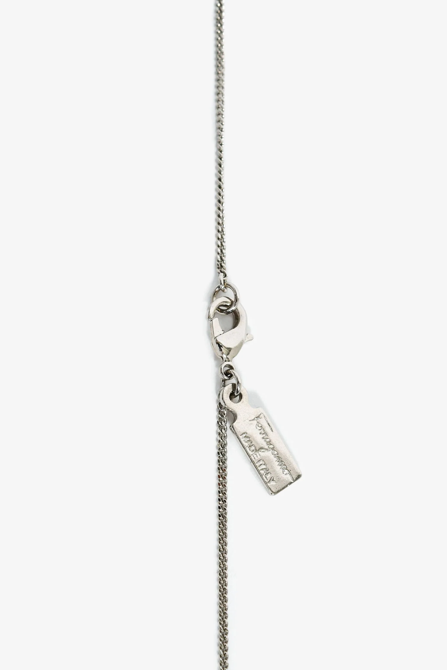 Salvatore Ferragamo Silver Tone White Oversized Pearl Necklace - Image 3