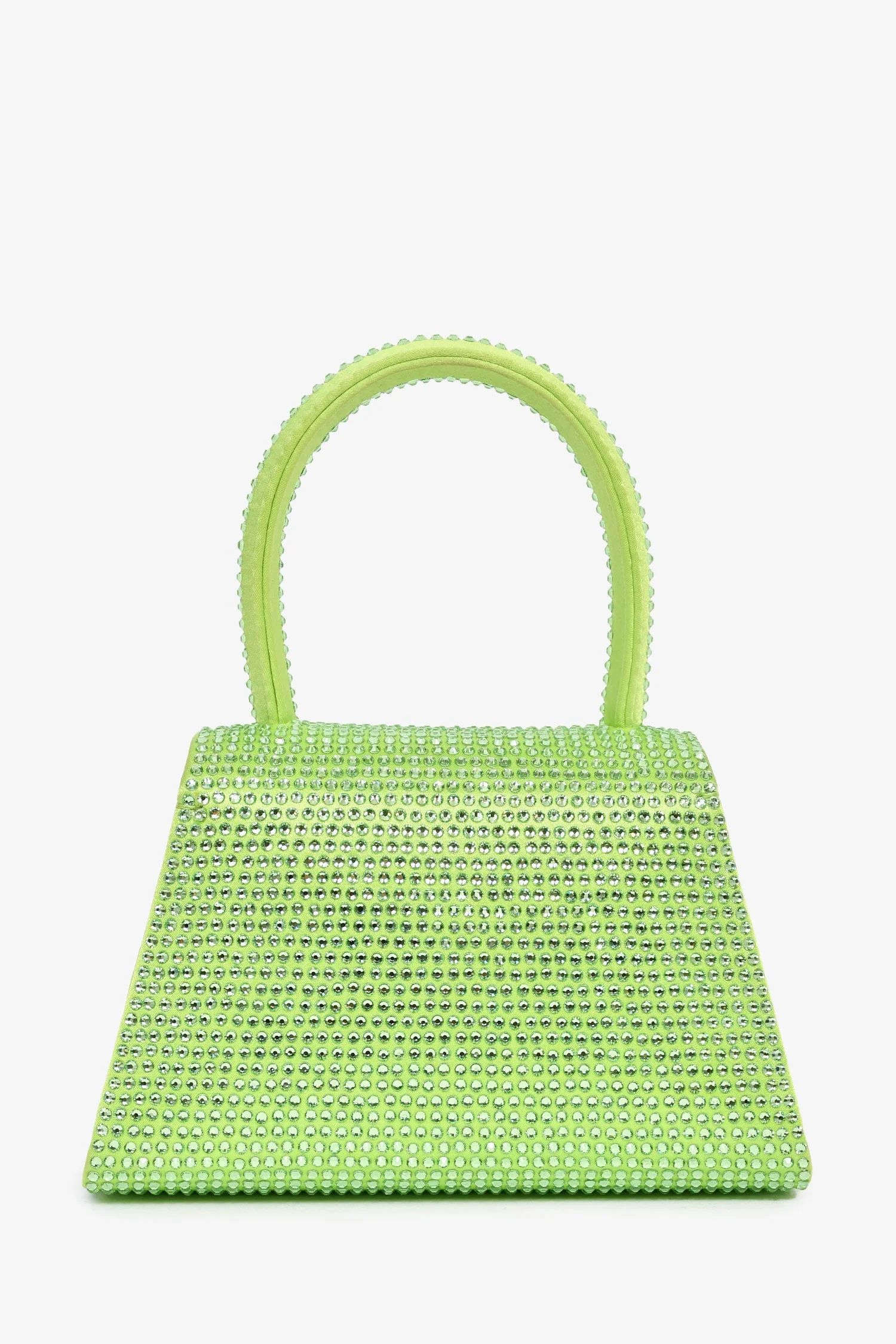 Self-Portrait Green Silk 'The Bow' Embellished Mini Top Handle Bag With Strap - Image 2