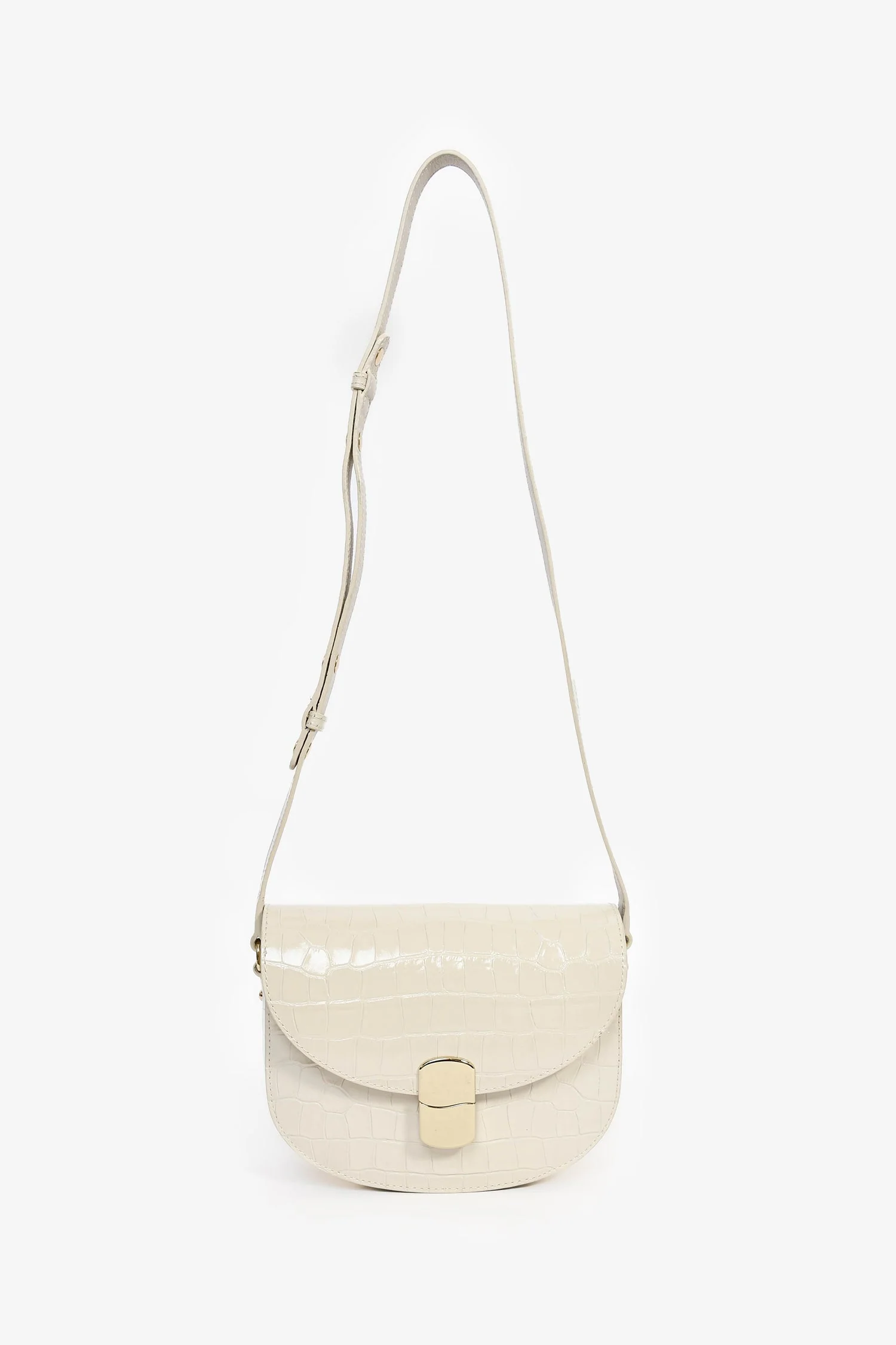 Sezane White Croc Embossed 'Claude' Crossbody Bag - Image 7