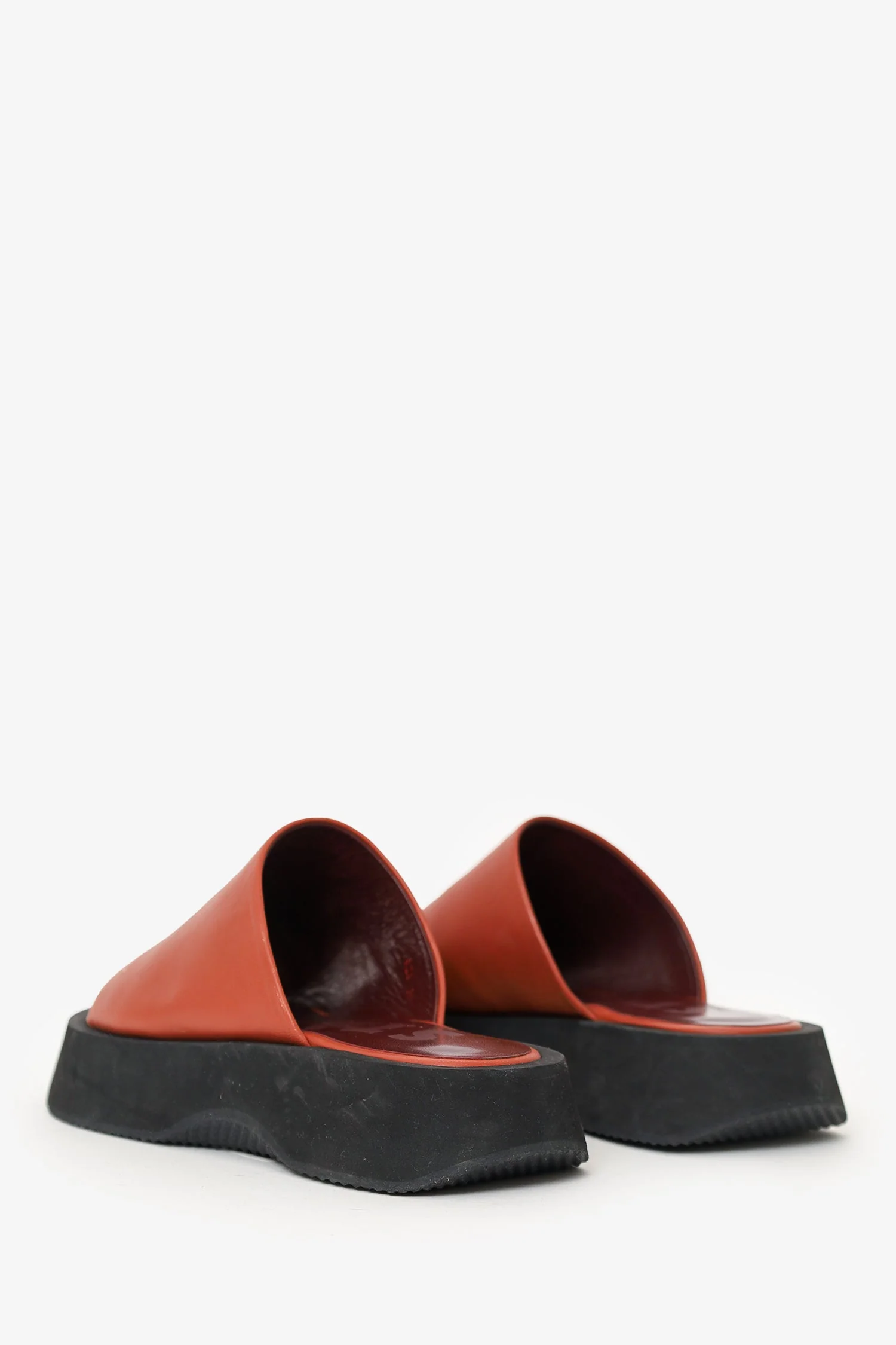 Staud Brown/Black Leather Slides Size 36 - Image 4
