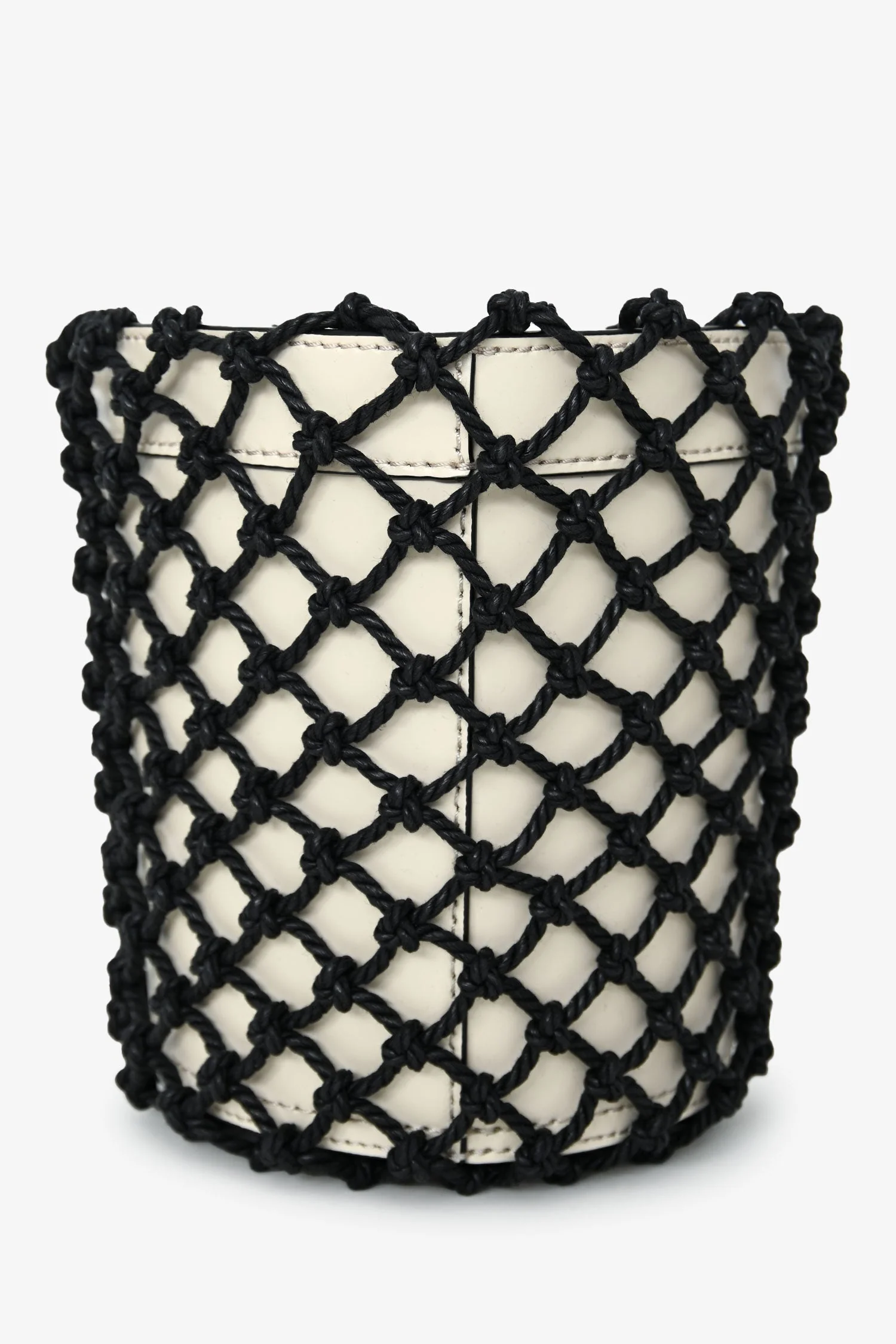 Staud Cream/Black Moreau Net Bucket Bag - Image 3