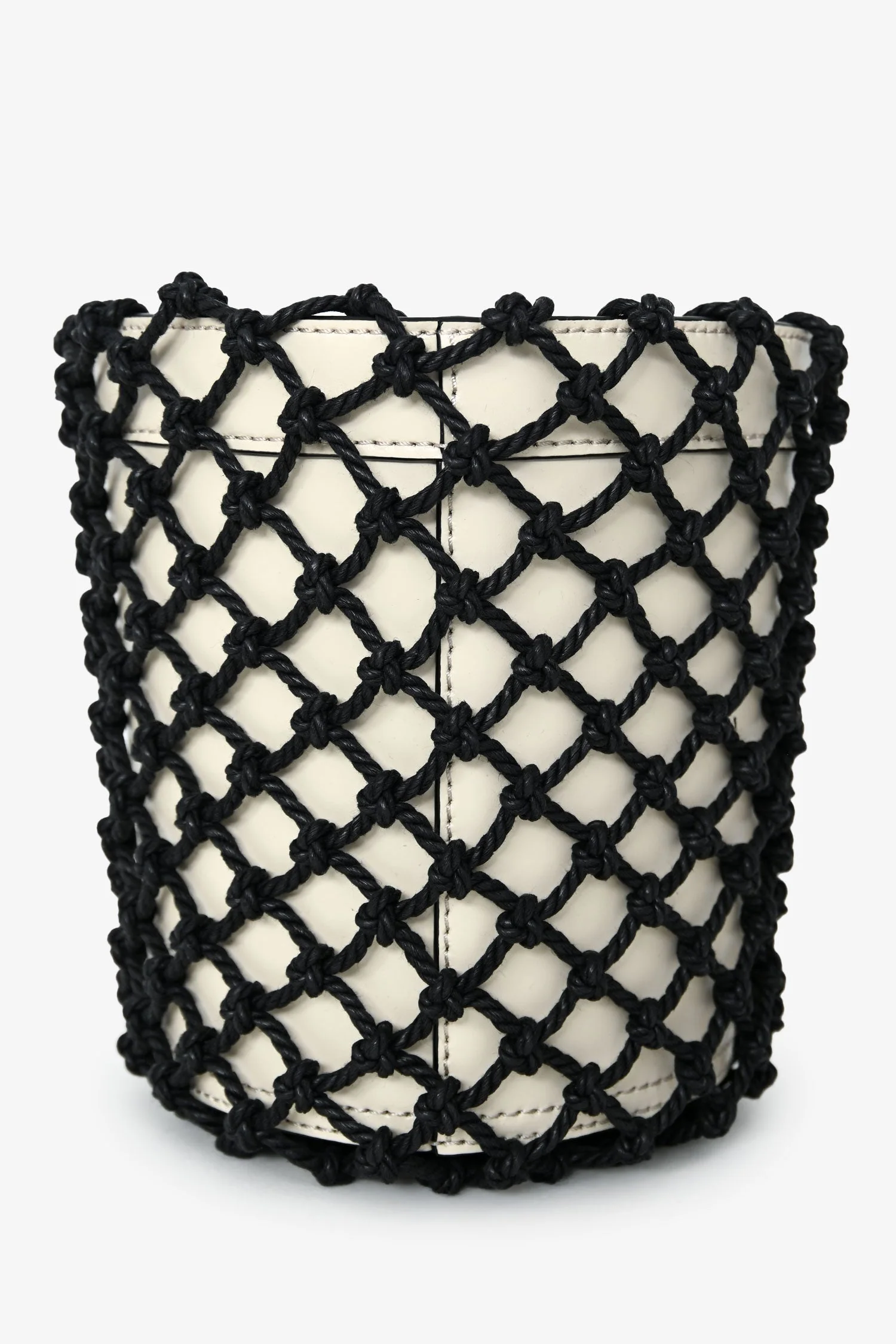 Staud Cream/Black Moreau Net Bucket Bag - Image 4