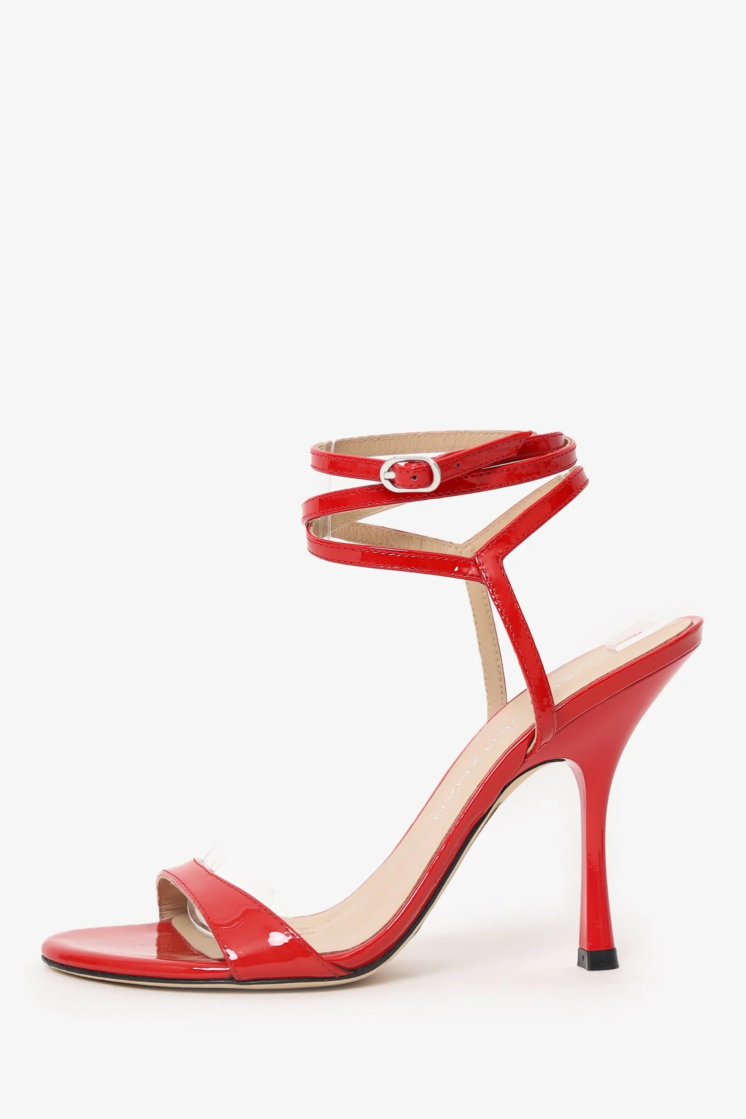 Staurt Weitzman Red Patent Leather Strappy Heels Size 8 - Image 4