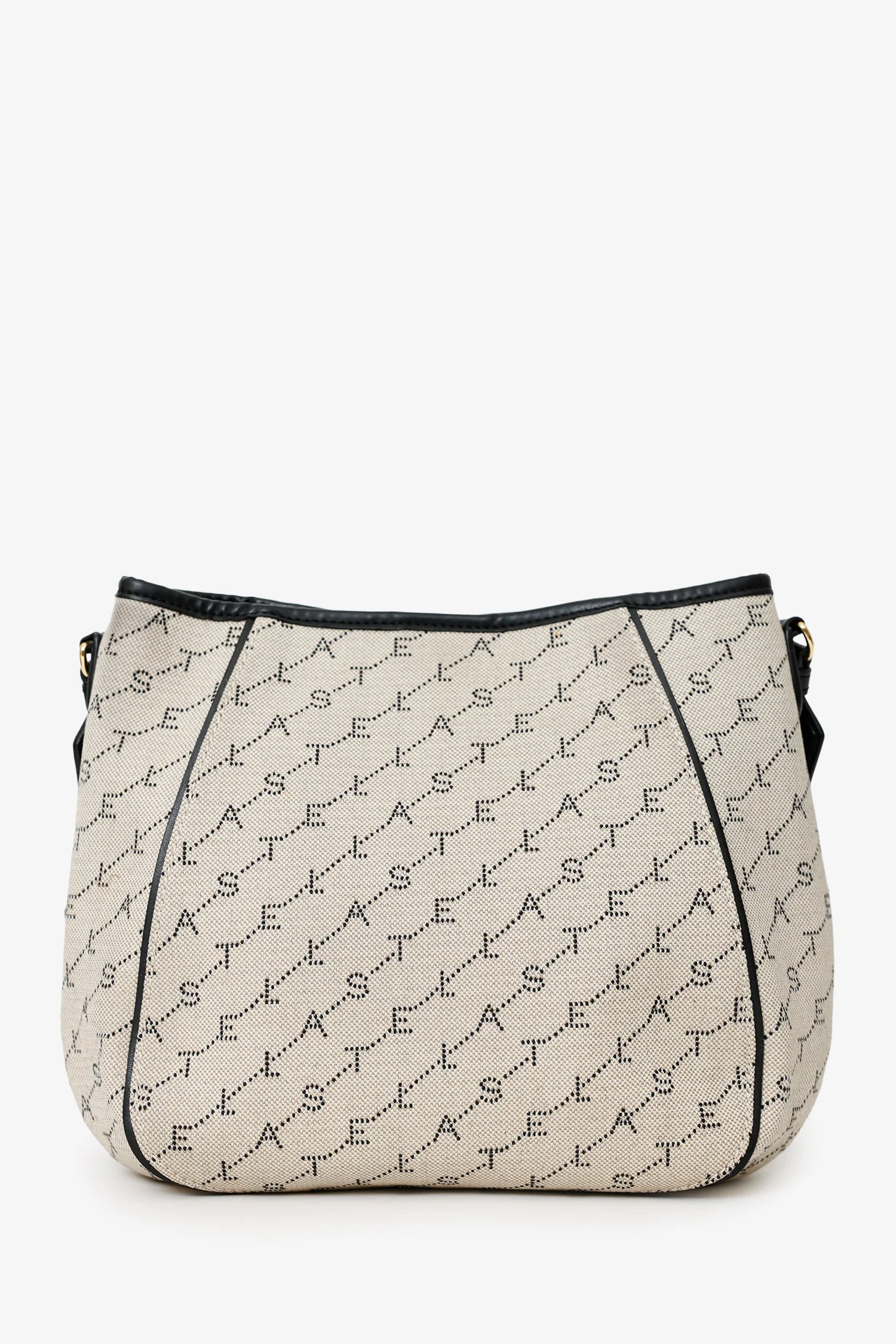 Stella McCartney Beige/Black Canvas Leather Trimmed Logo Monogram Tote - Image 2
