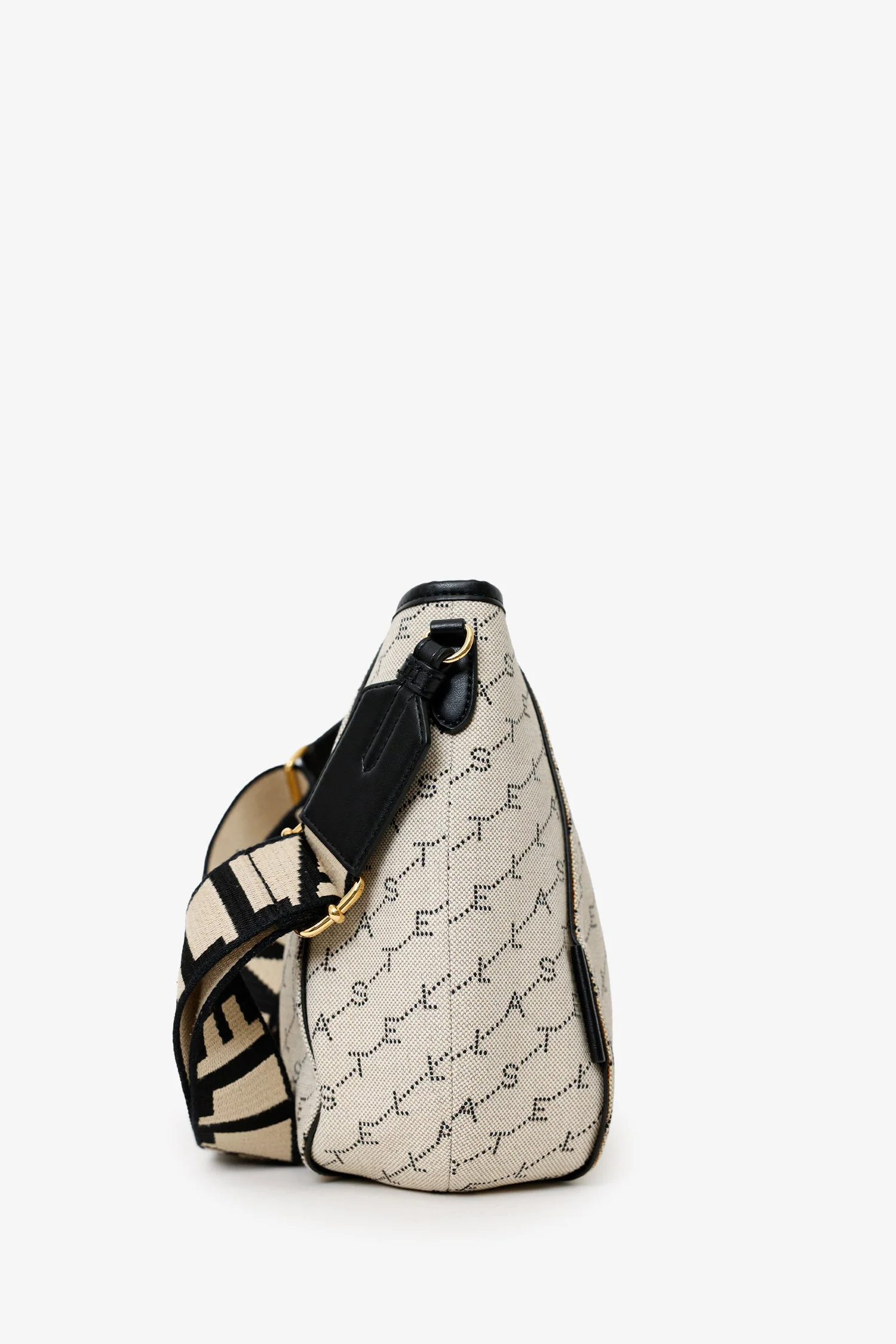 Stella McCartney Beige/Black Canvas Leather Trimmed Logo Monogram Tote - Image 3