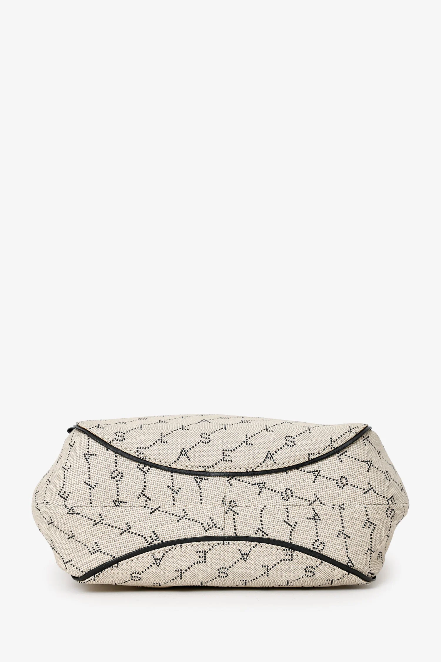 Stella McCartney Beige/Black Canvas Leather Trimmed Logo Monogram Tote - Image 5
