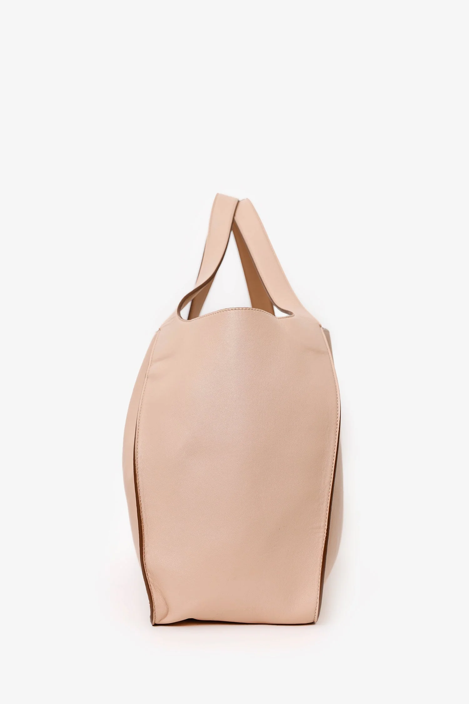 Stella McCartney Beige Faux Leather Perforated Logo Tote With Pouch - Image 3