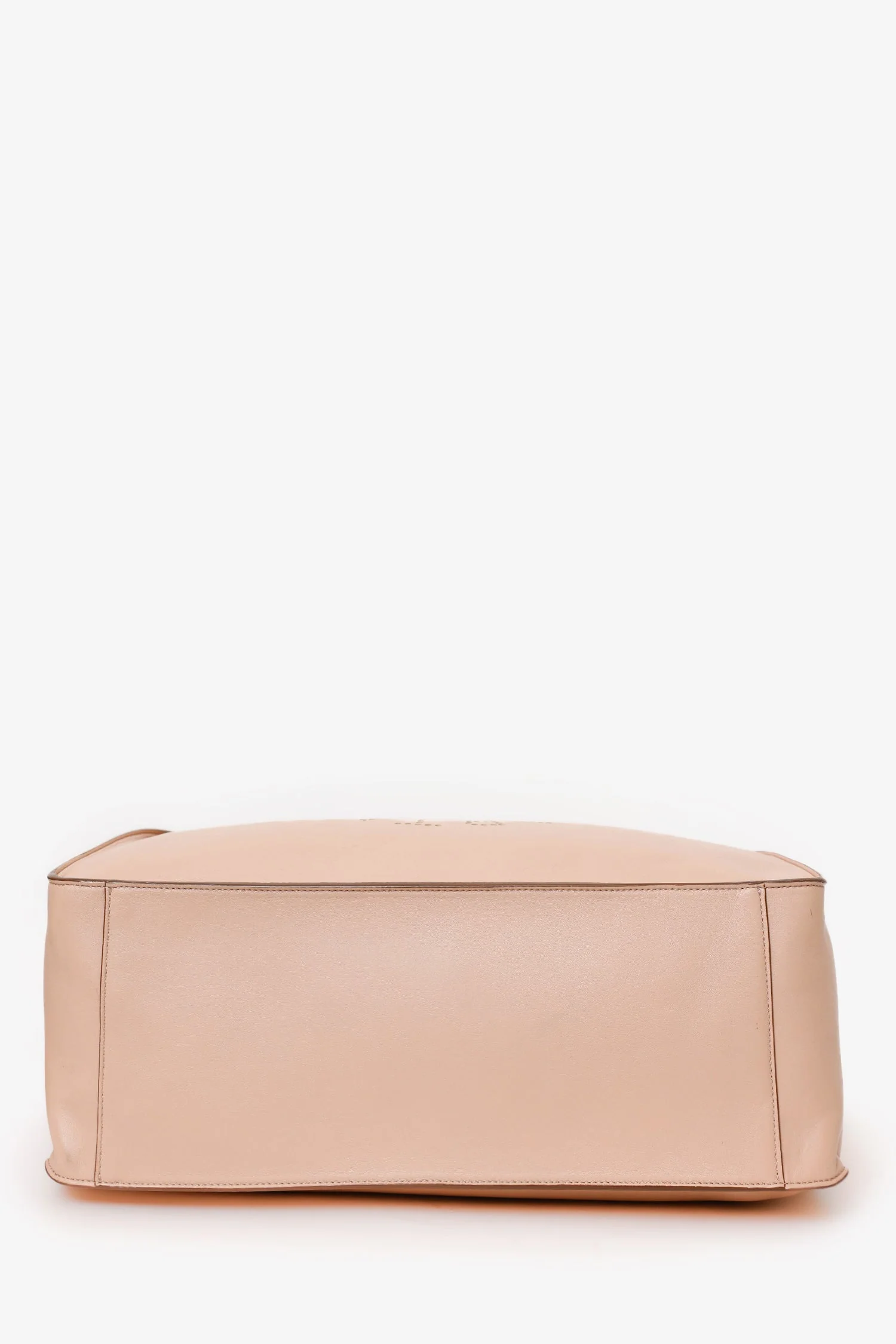 Stella McCartney Beige Faux Leather Perforated Logo Tote With Pouch - Image 5