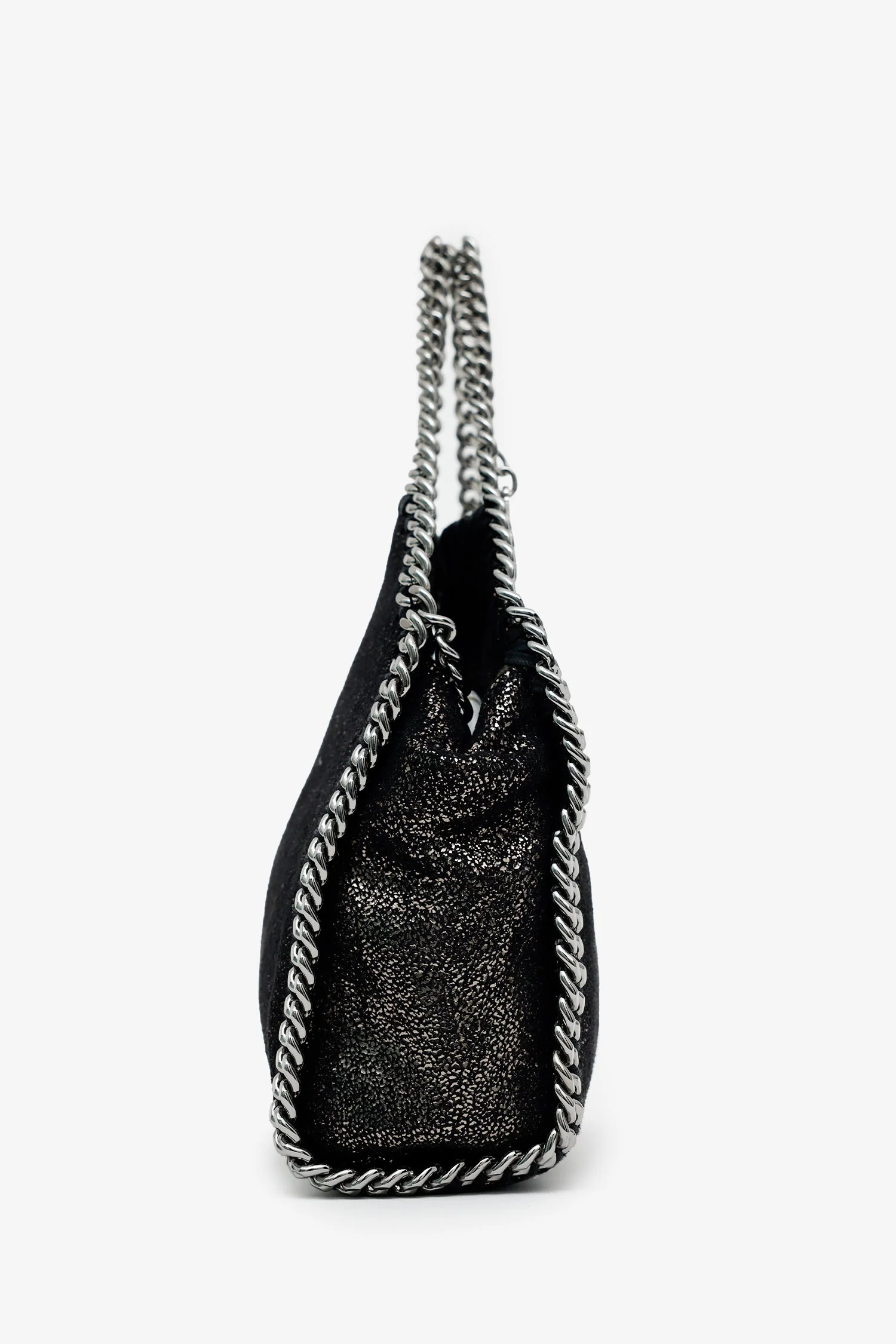 Stella Mccartney Black Faux Suede Mini Falabella Shoulder Bag - Image 3